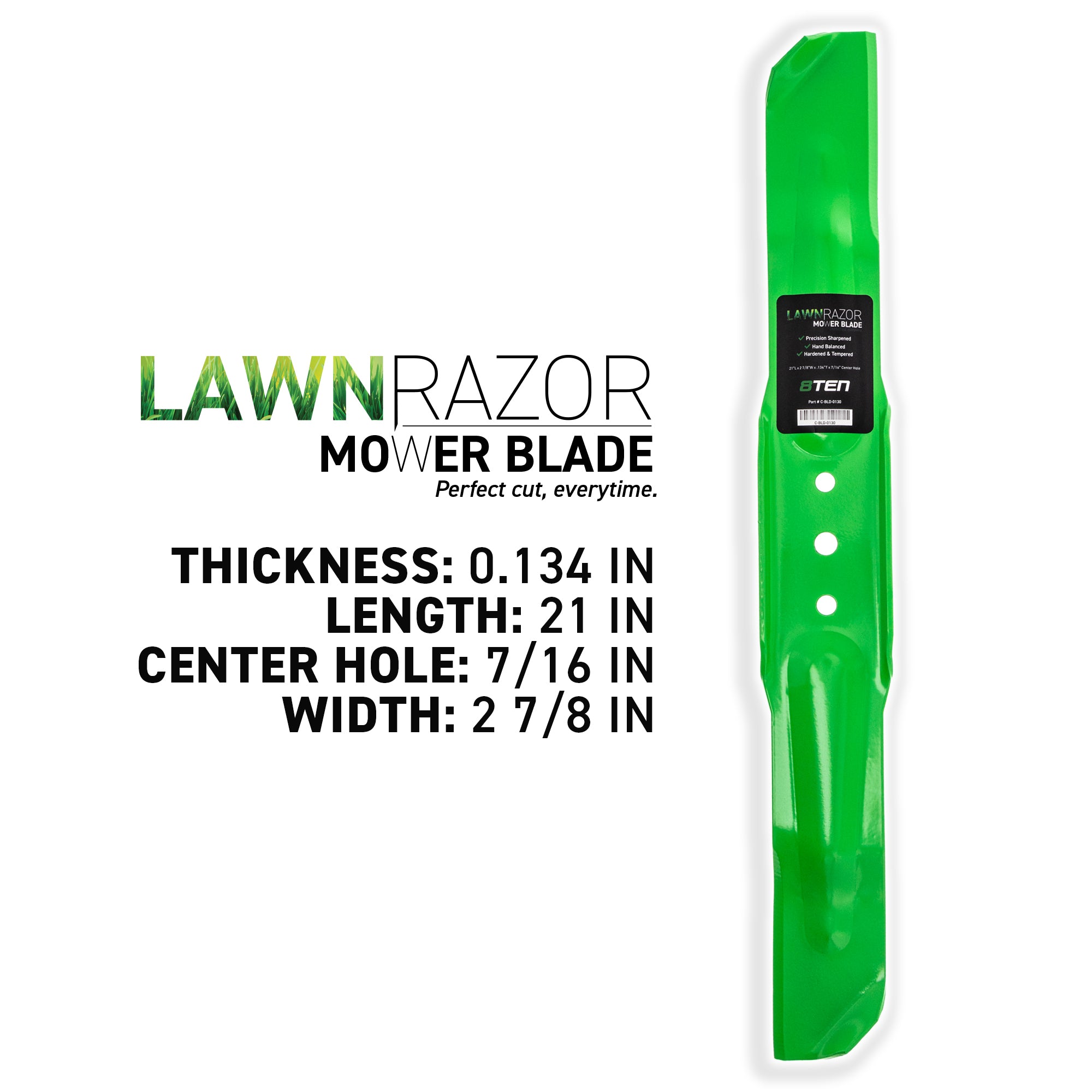 8TEN LawnRAZOR High Lift Blade 3-Pack 26-0880 42-1000