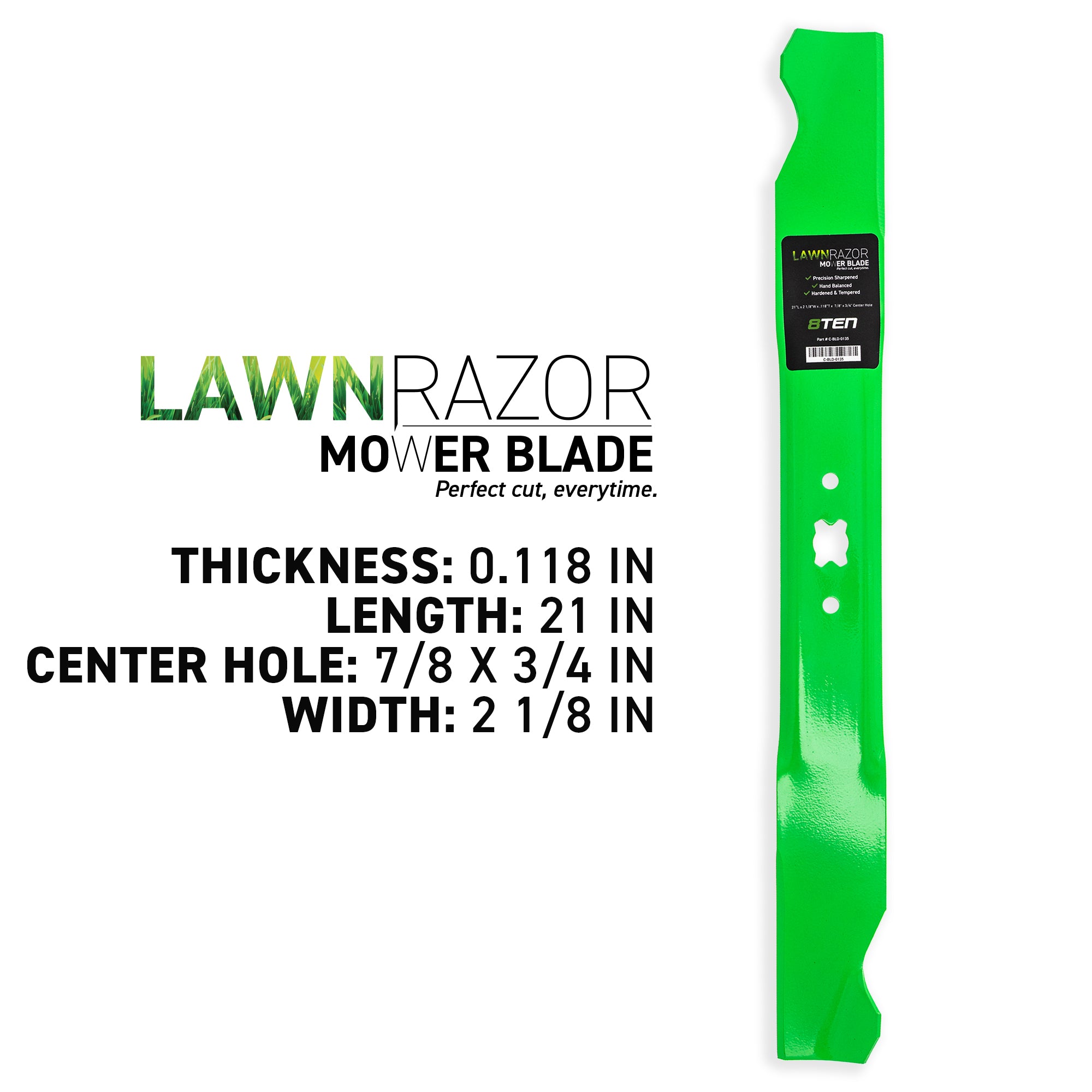 8TEN LawnRAZOR High Lift Blade 2-Pack 942-0641 742-0641