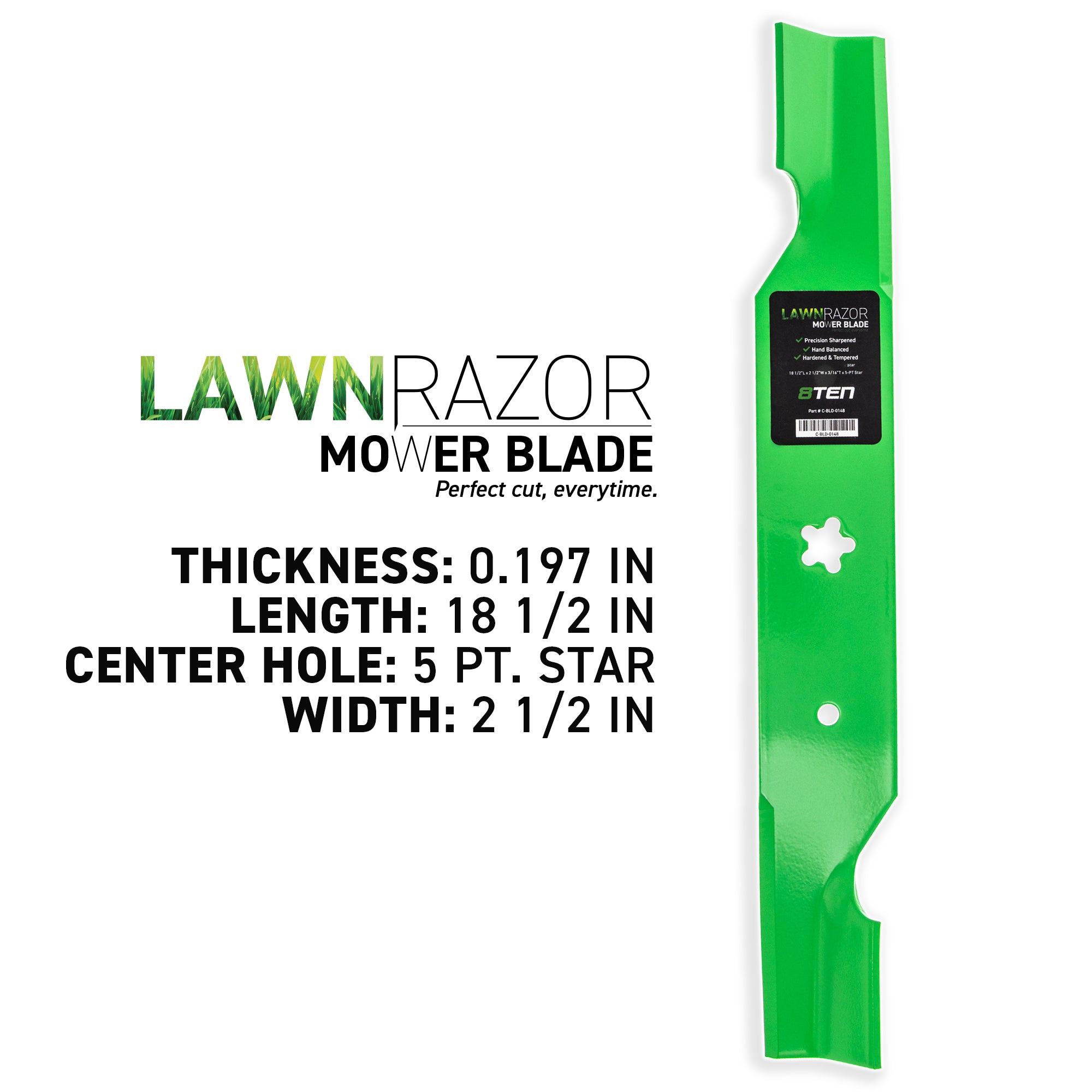 8TEN LawnRAZOR Deck Blade Set 3-Pack 95-605 95-082