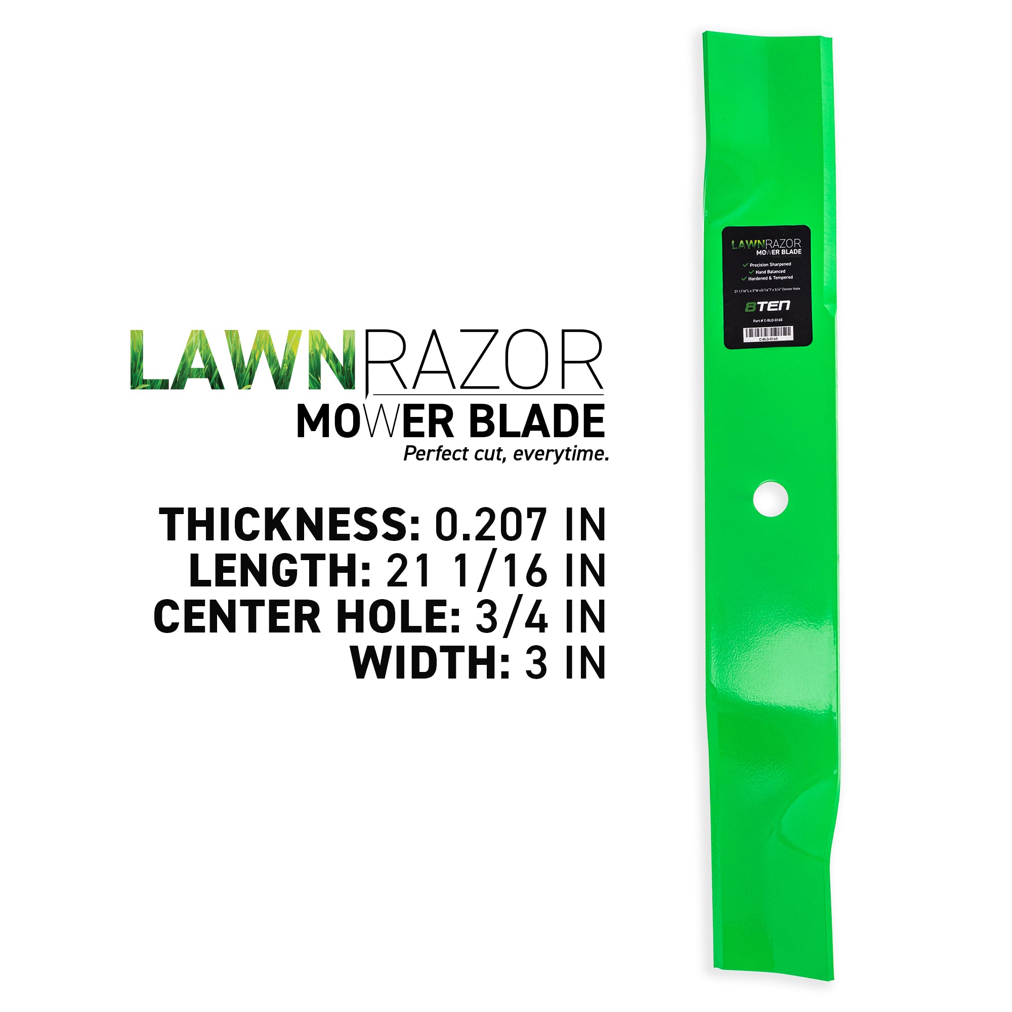 8TEN LawnRAZOR High Lift Blade 3-Pack 942-04415