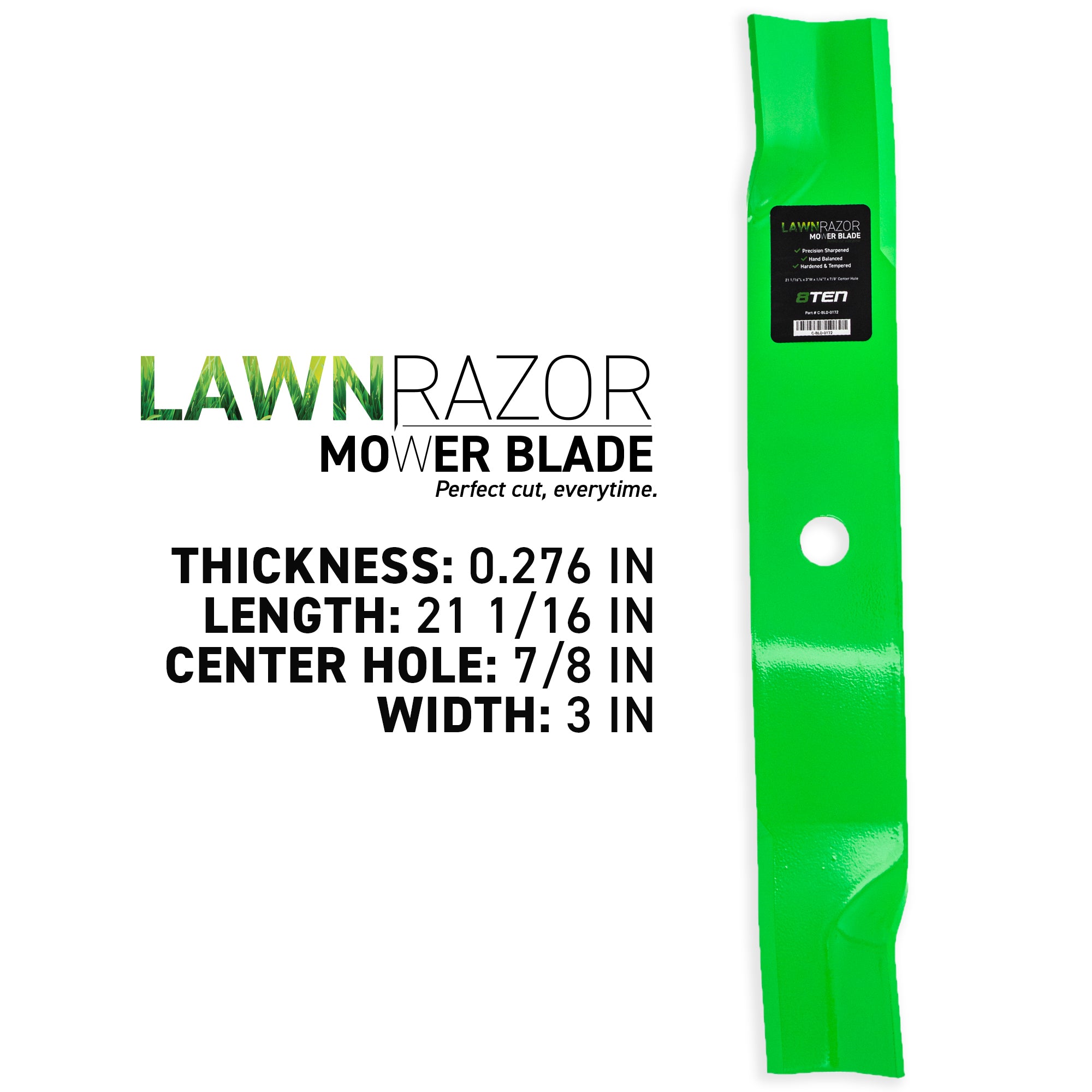 8TEN LawnRAZOR High Lift Blade 3-Pack M128485 TCU15881