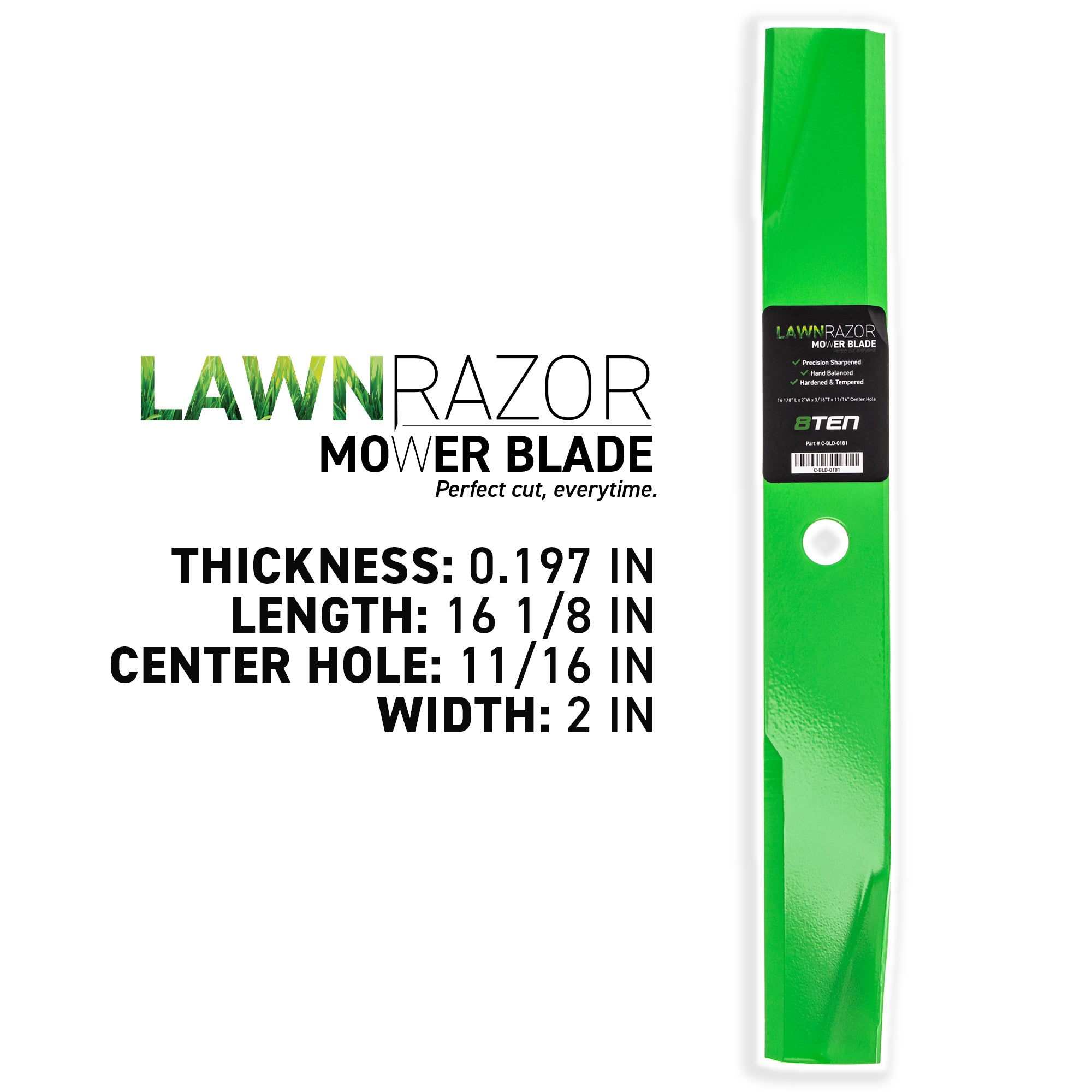 8TEN LawnRAZOR Deck Mower Blade 3-Pack M41967 AM31100