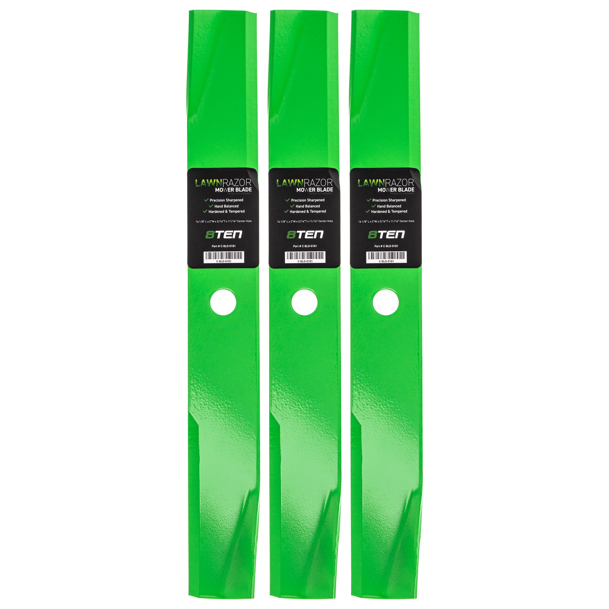 LawnRAZOR LawnRAZOR Deck Mower Blade 3-Pack for Walbro Oregon MTD Cub Cadet Troy-Bilt John 8TEN 810-CBL2303D