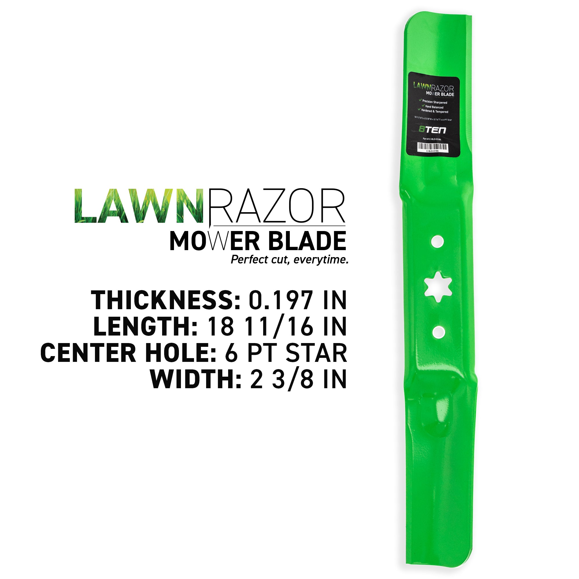 8TEN LawnRAZOR High Lift Blade 3-Pack 742-05056