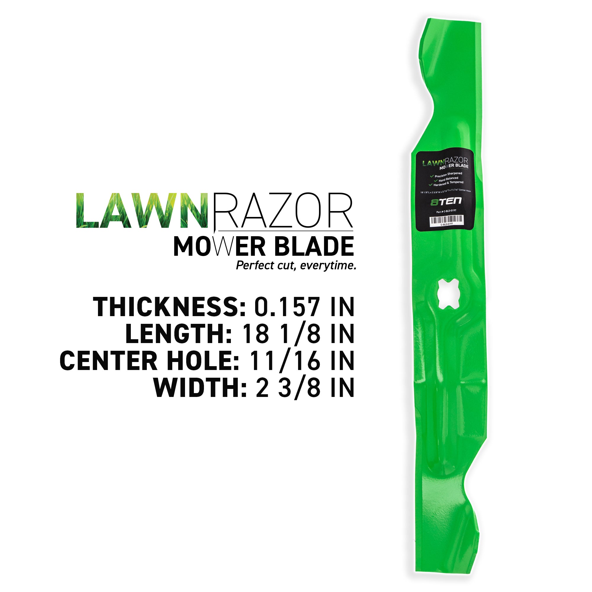 mikan LawnRAZOR Notched High Lift Blade For MTD Cub Cadet | 8TEN