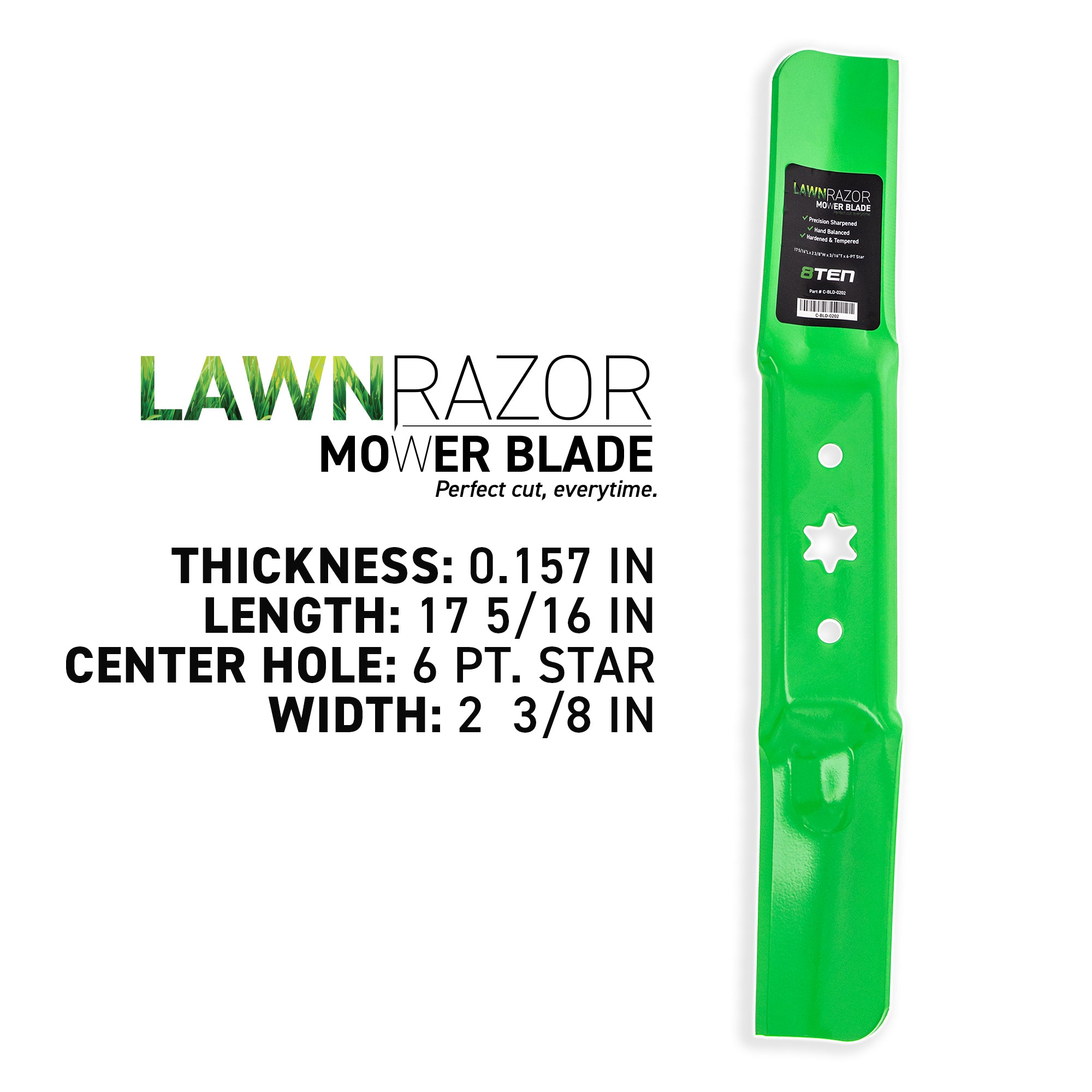 8TEN LawnRAZOR High Lift Blade 3-Pack 742-05052A