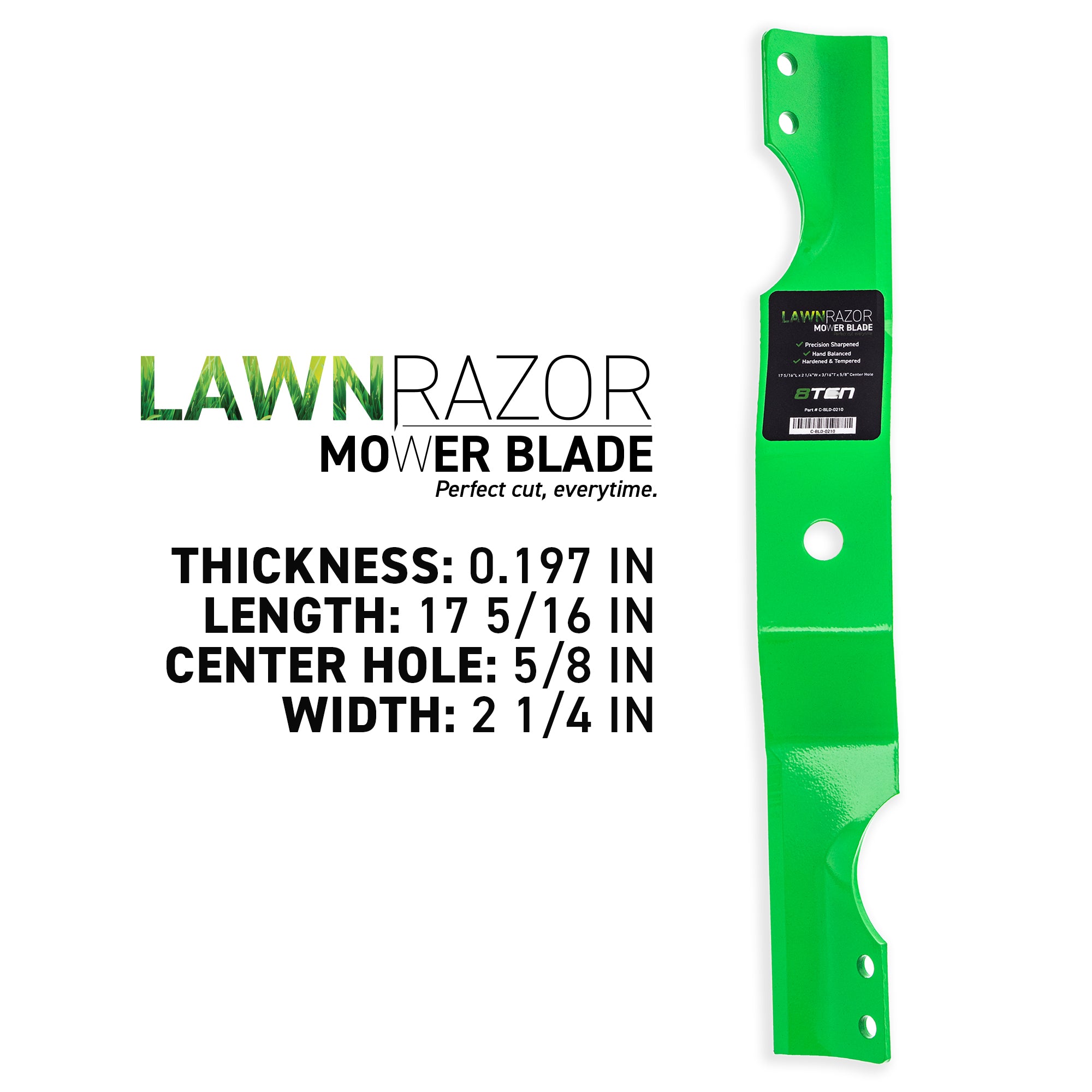 LawnRAZOR Notched Notched Medium Lift Blade For | 8TEN