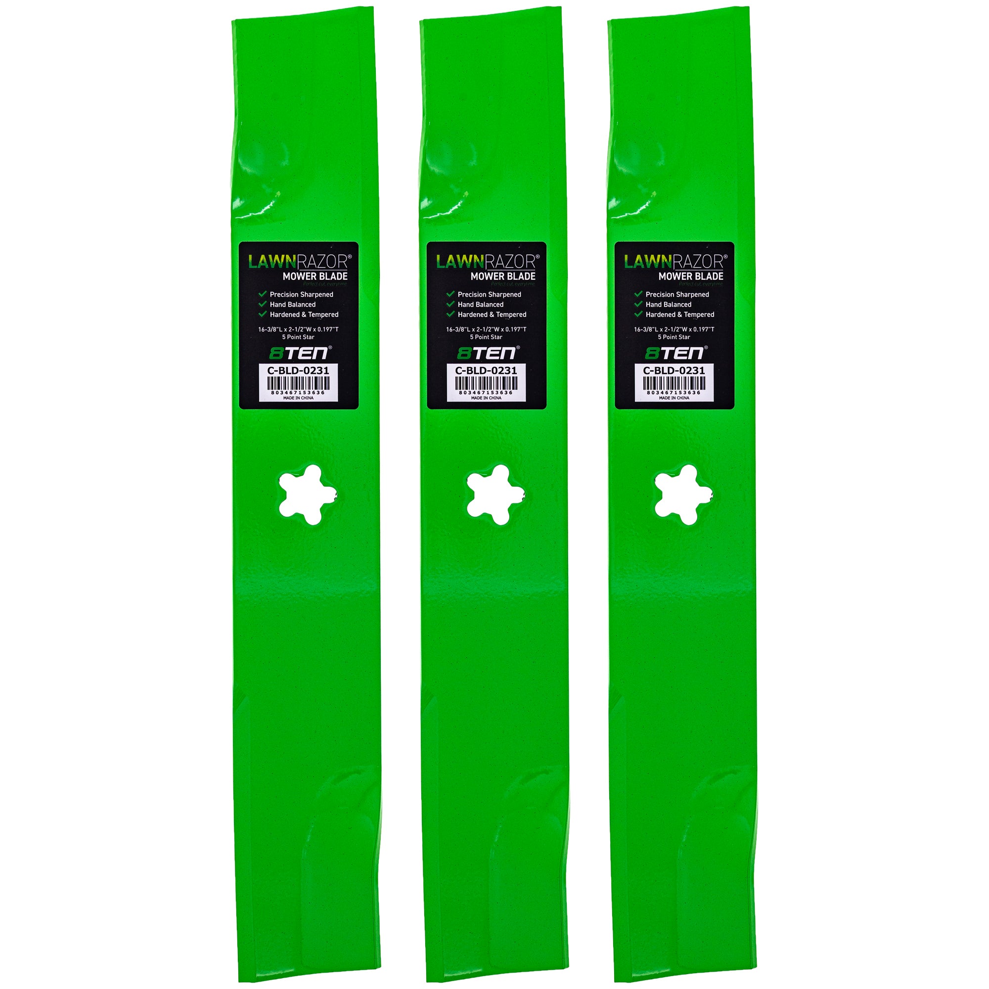 LawnRAZOR Mower Blade 3-Pack for zOTHER Oregon KEES 8TEN 810-CBL2453D
