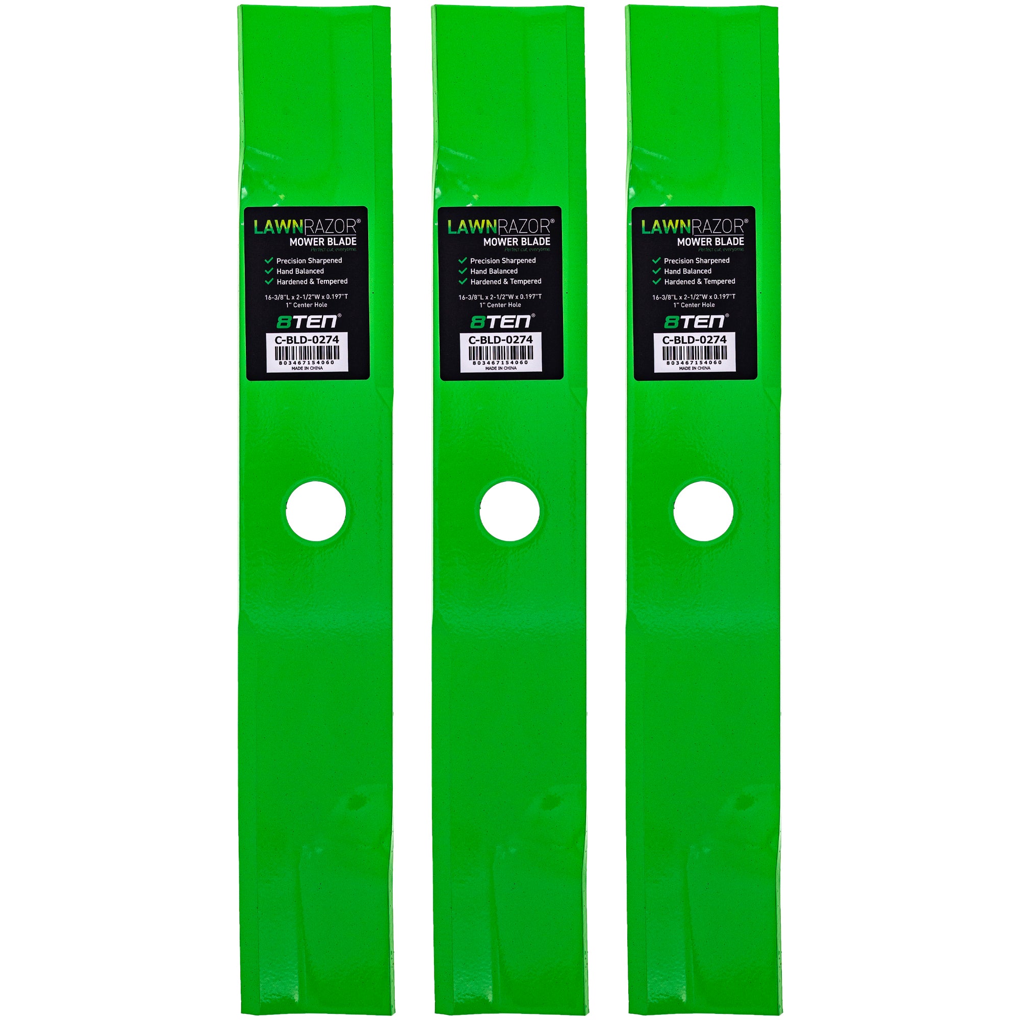 LawnRAZOR Mower Blade 3-Pack for Toro Exmark Vertex Vantage Turf Staris 8TEN 810-CBL2496D