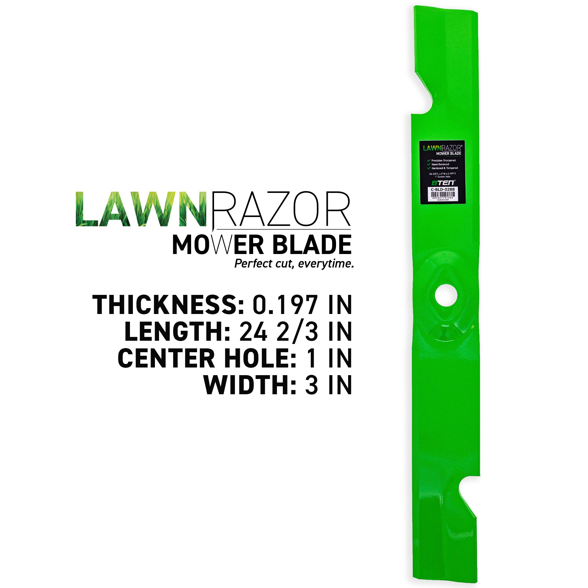 8TEN 810-CBL2400D LawnRAZOR Mower Blade 3-Pack for zOTHER Toro