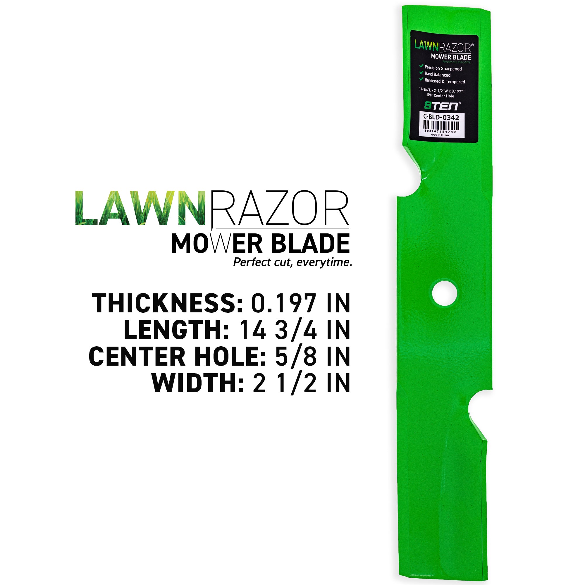 8TEN 810-CBL2564D LawnRAZOR Mower Blade 3-Pack for zOTHER