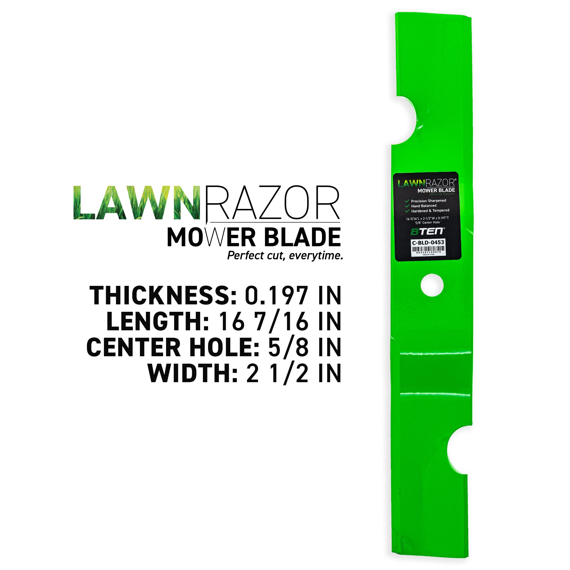 LawnRAZOR Notched High Lift Blade For John Deere | 8TEN