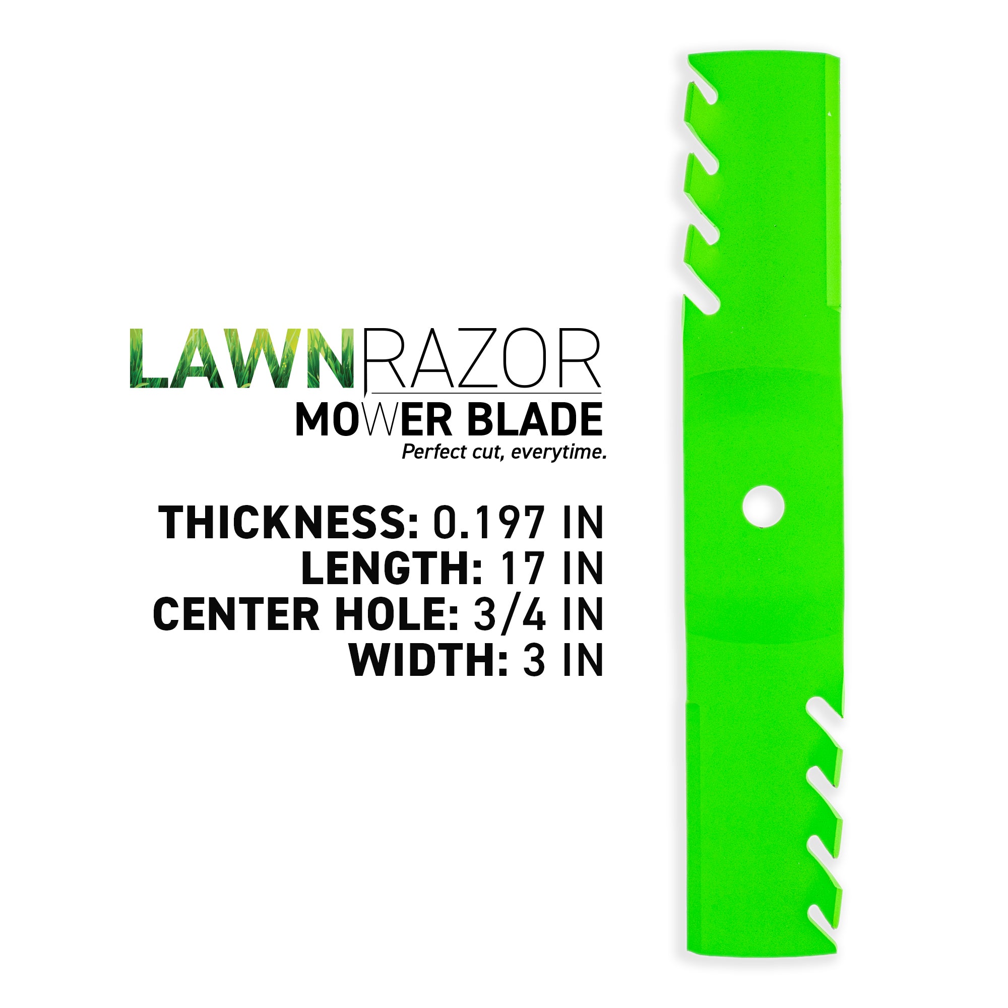 LawnRAZOR Toothed Mulching Blade For Cub Cadet DeWalt Craftsman 742-04278A 942-04278A 742P04278A-X | 3-PACK