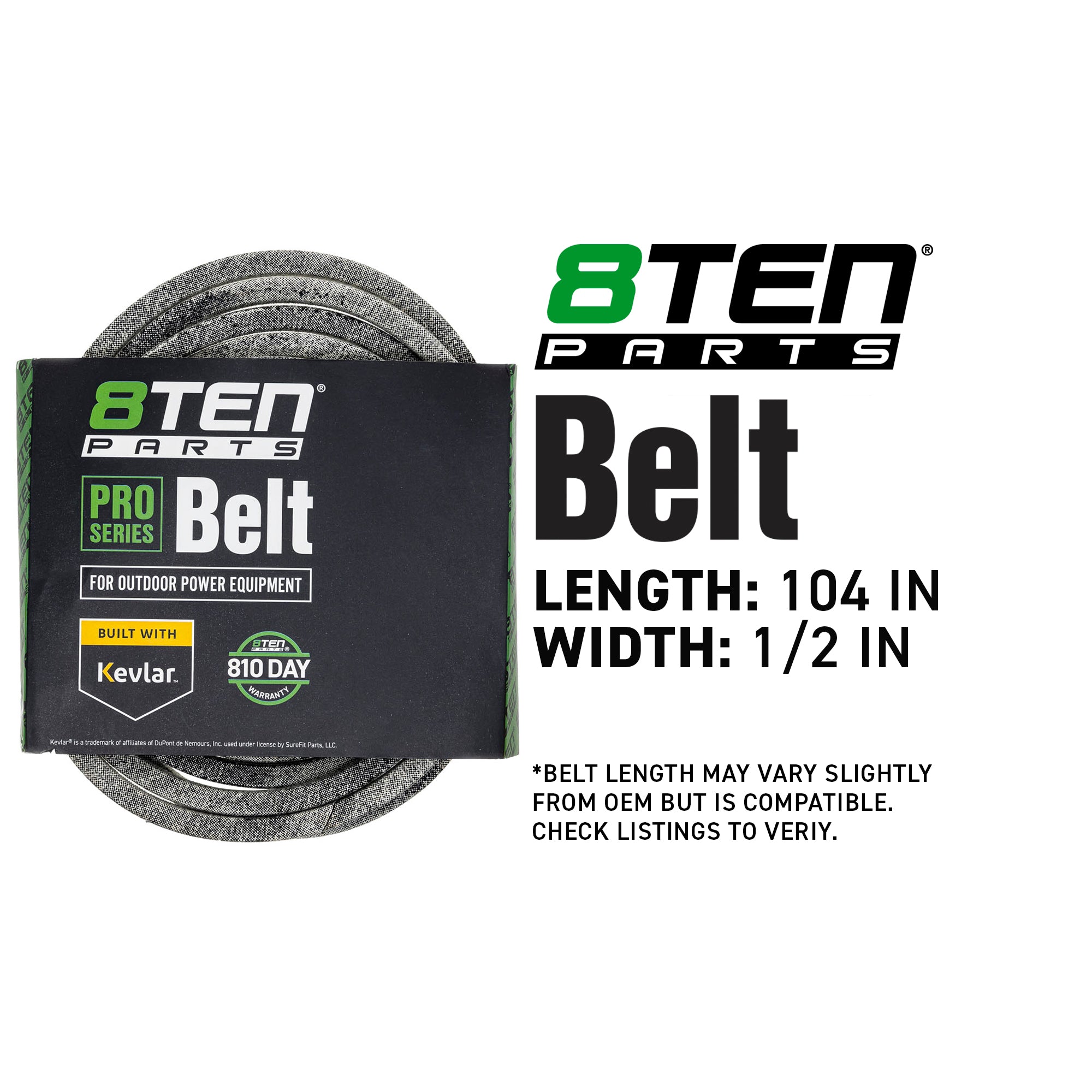 8TEN 810-CBL2710T Kevlar Belt for L1742 L17.542 Deere 2554HV
