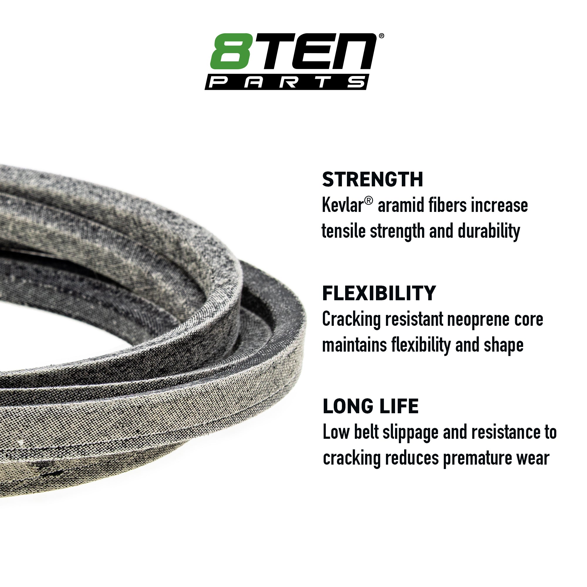 Belt with Kevlar® For John Deere White Outdoor | 8TEN
