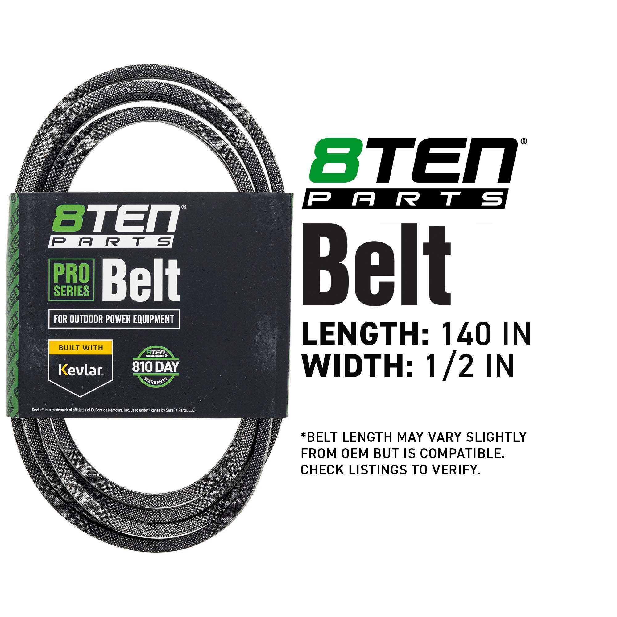 8TEN 810-CBL2897T Belt with Kevlar® for ZT Zoom Yellow TimeCutter