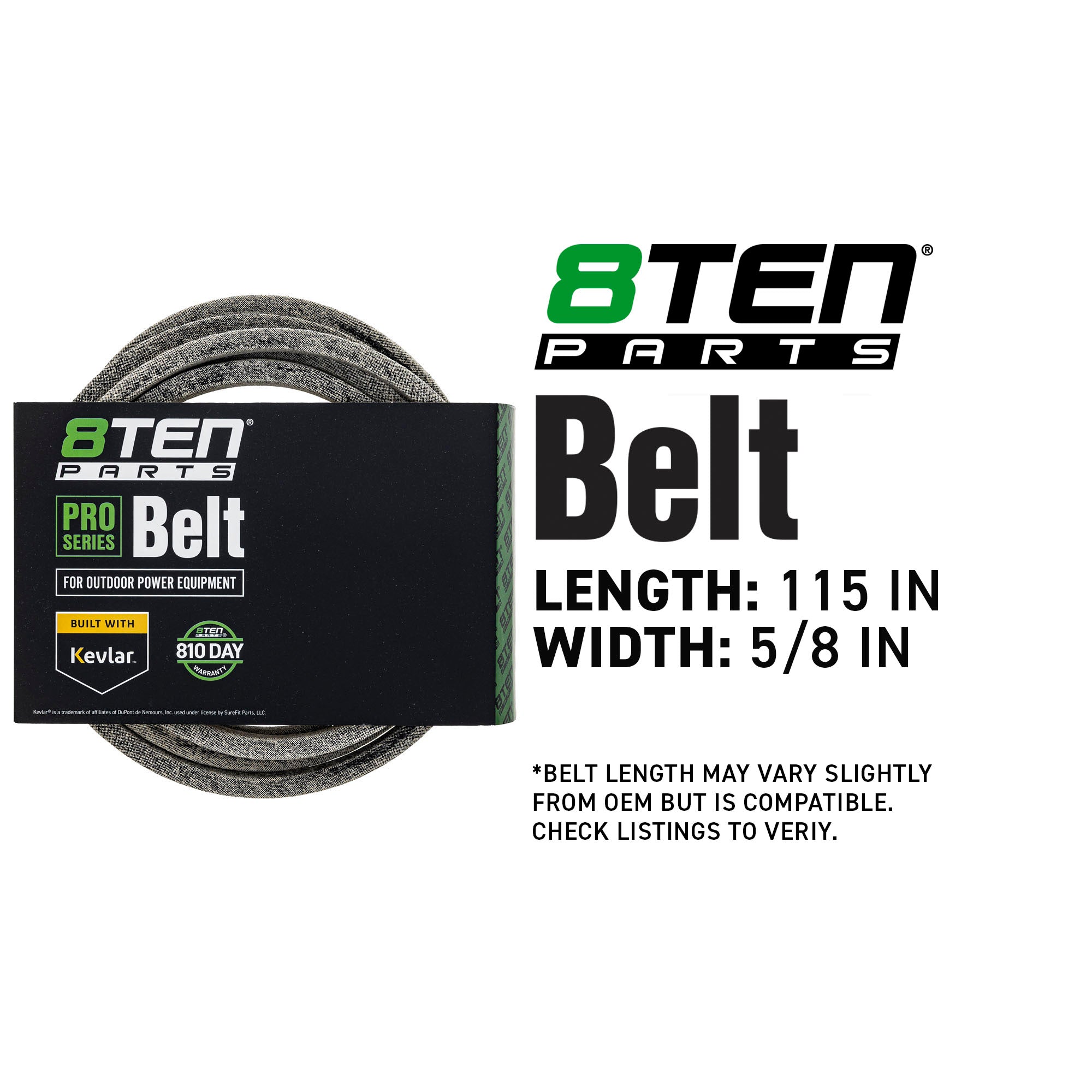 8TEN 810-CBL2927T Kevlar Belt for ZT Zoom Wasp Warrior