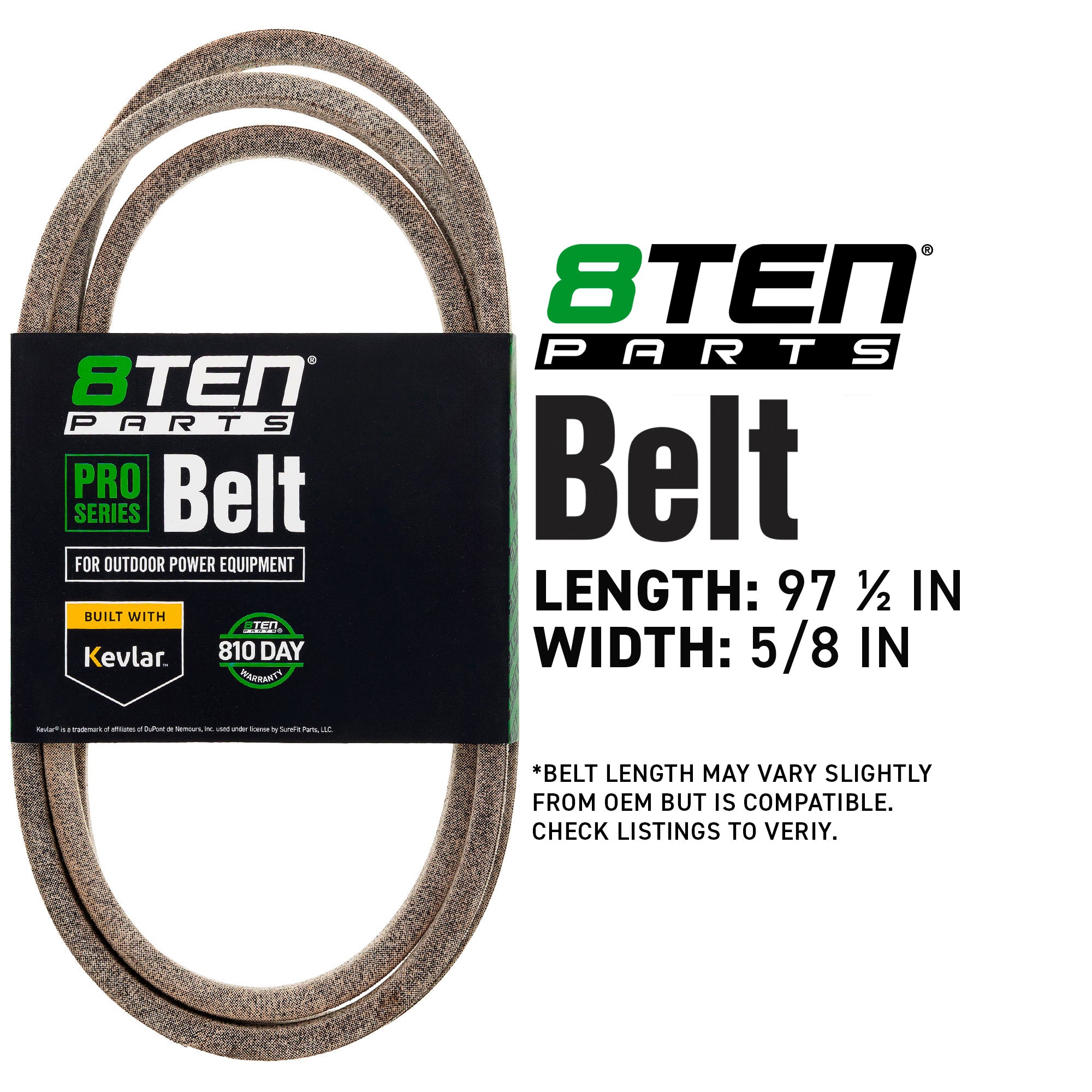 8TEN 810-CBL2952T Kevlar Belt for YTH2242 YTH2042 YTH18542 YTH1842