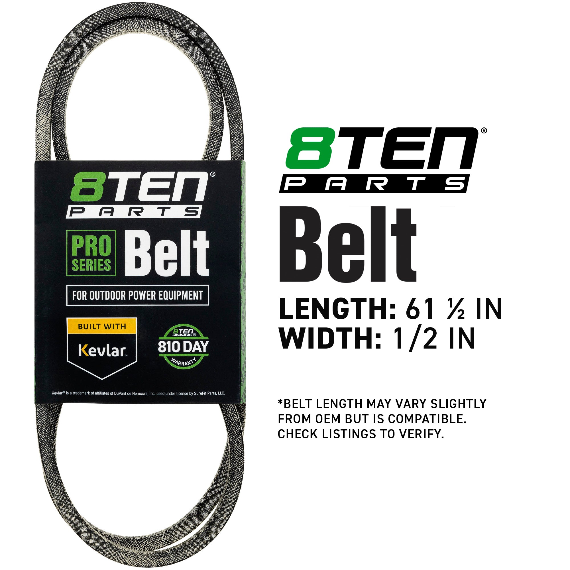 8TEN 810-CBL2049T Belt with Kevlar® for ZT Zoom Yellow Sierra