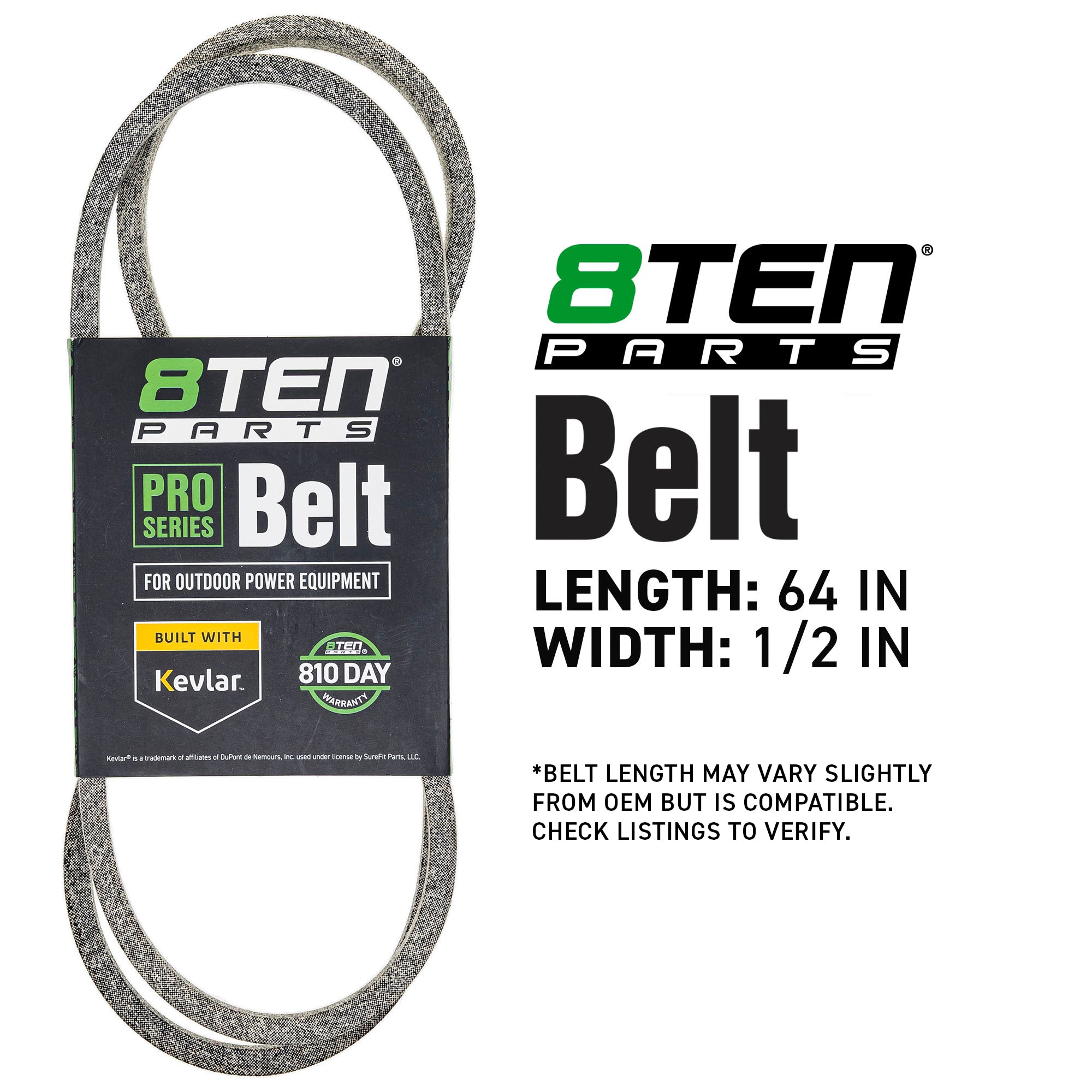 8TEN 810-CBL2054T Belt with Kevlar® for Warrior TBWC33XP TBWC33