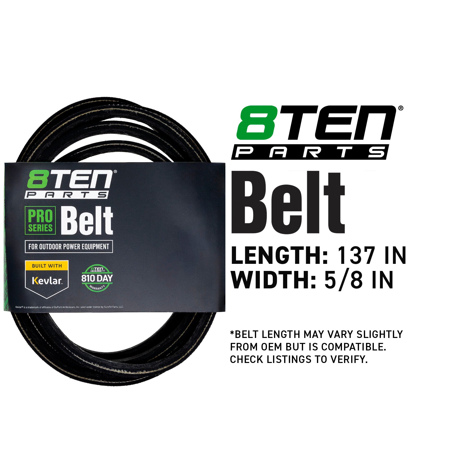 8TEN 810-CBL2081T Belt with Kevlar® for ZT Zenith Pro-Turn Apex