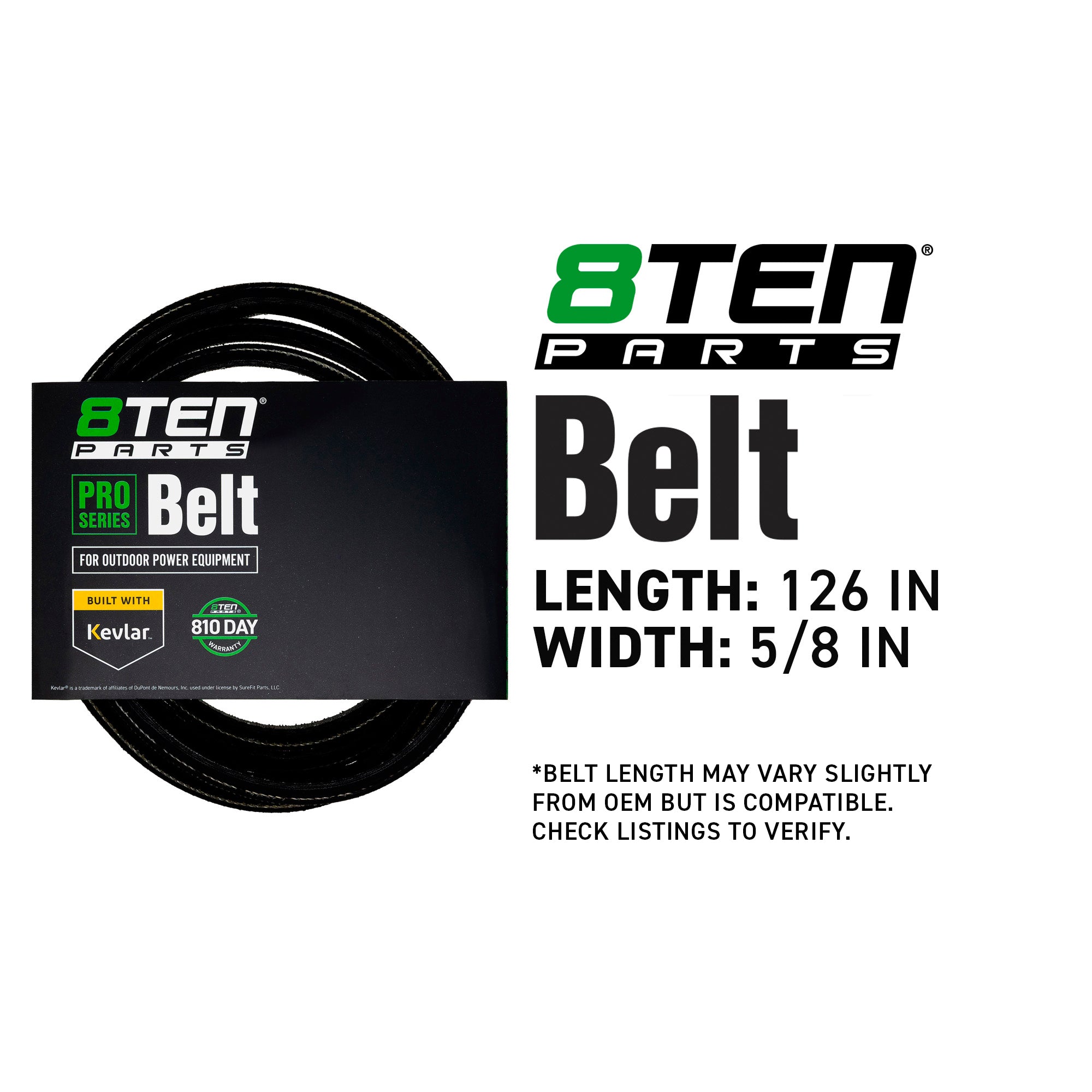 8TEN 810-CBL2090T Belt with Kevlar® for ZT Zenith Pro-Turn Apex