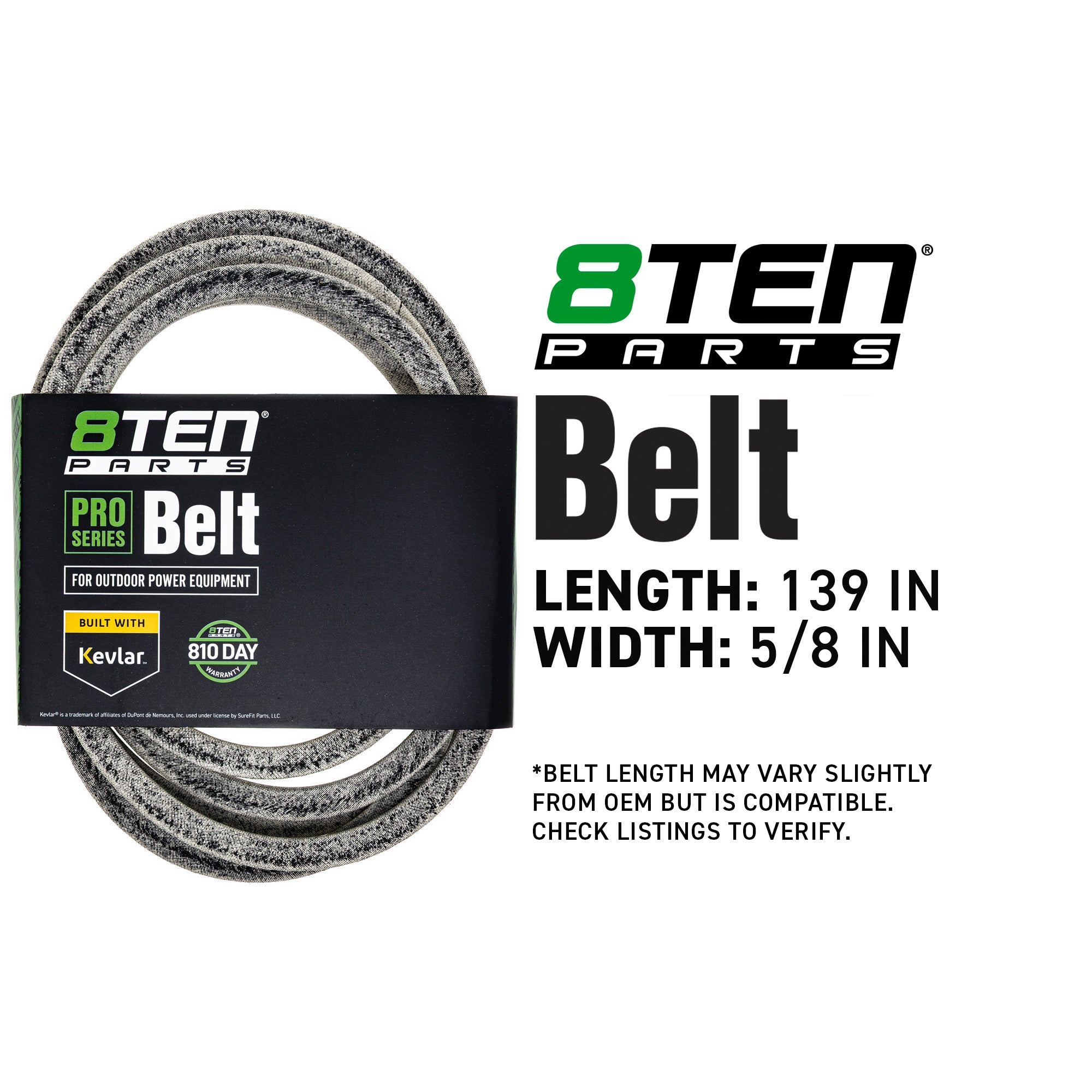 8TEN 810-CBL2009T Belt with Kevlar® for ISX800 ISX3300 ISX2200