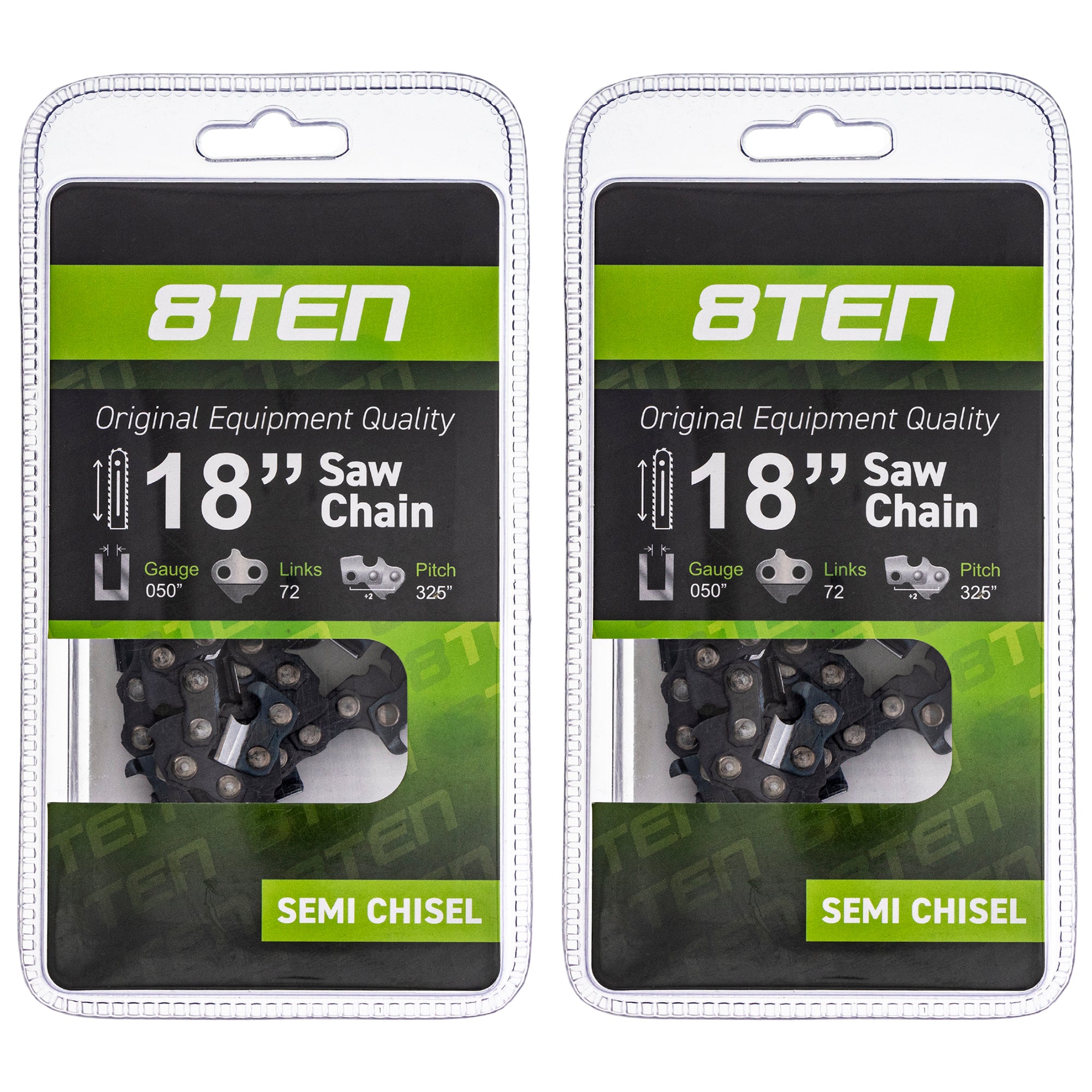 Chainsaw Chain 18 Inch .050 .325 72DL 2-Pack for zOTHER Windsor Stens Oregon Ref. Oregon 8TEN 810-CCC2223H