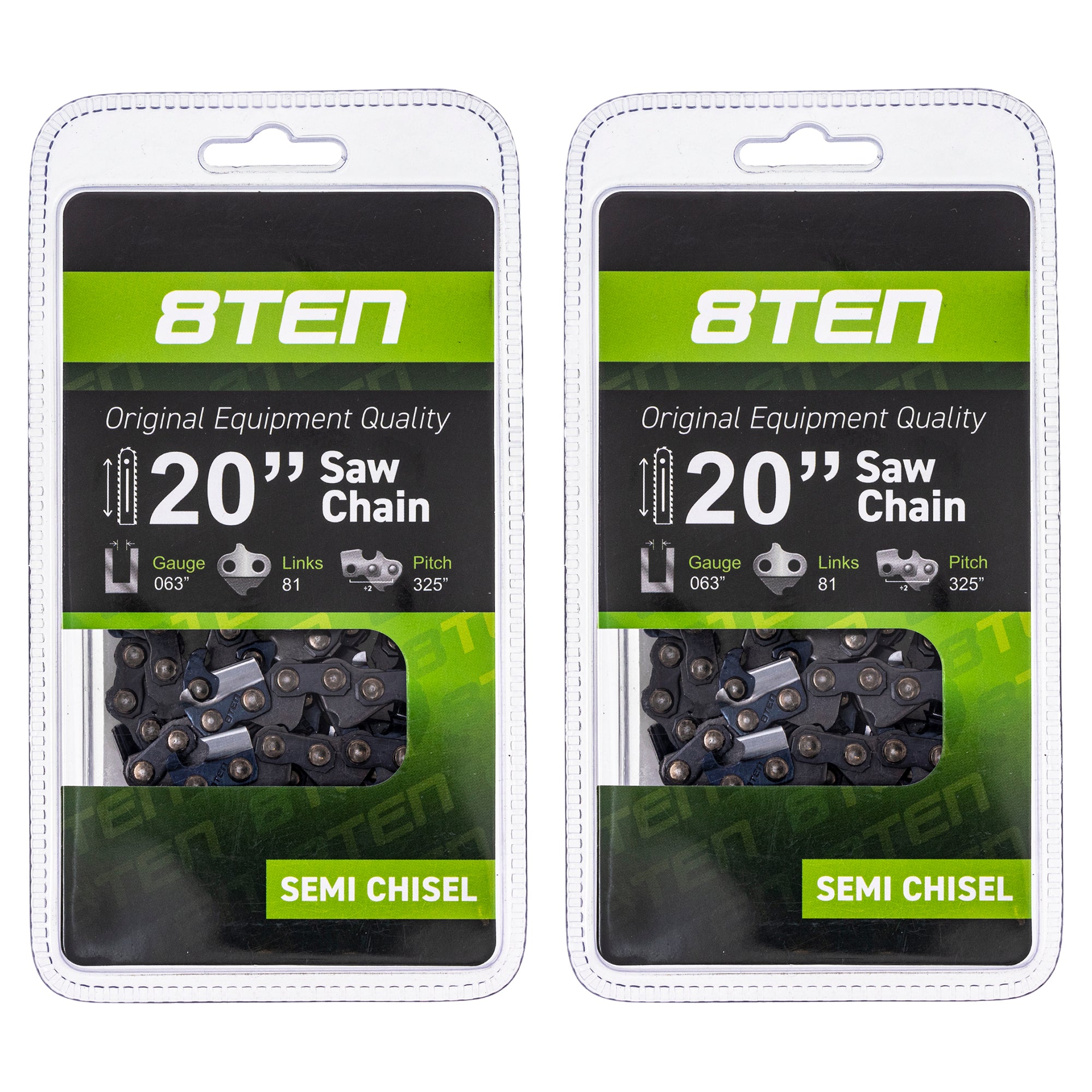 Chainsaw Chain 20 Inch .063 .325 81DL 2-Pack for zOTHER Windsor Stens Oregon Ref. Oregon 8TEN 810-CCC2225H