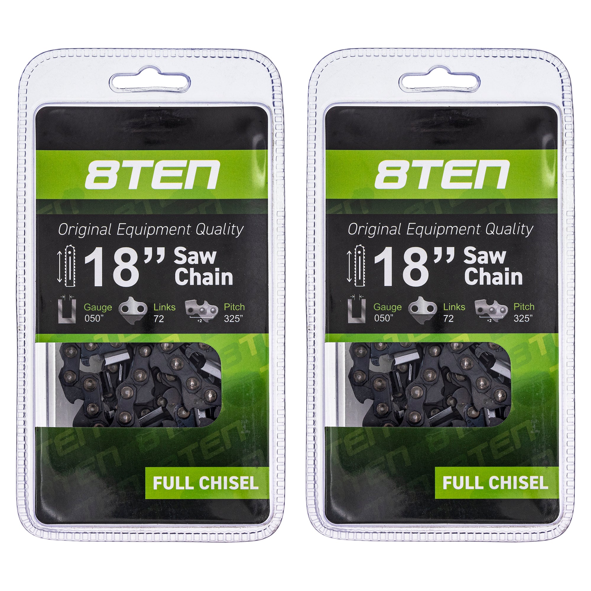 Chainsaw Chain 18 Inch .050 .325 72DL 2-Pack for zOTHER Windsor Stens Oregon MTD Cub Cadet 8TEN 810-CCC2226H