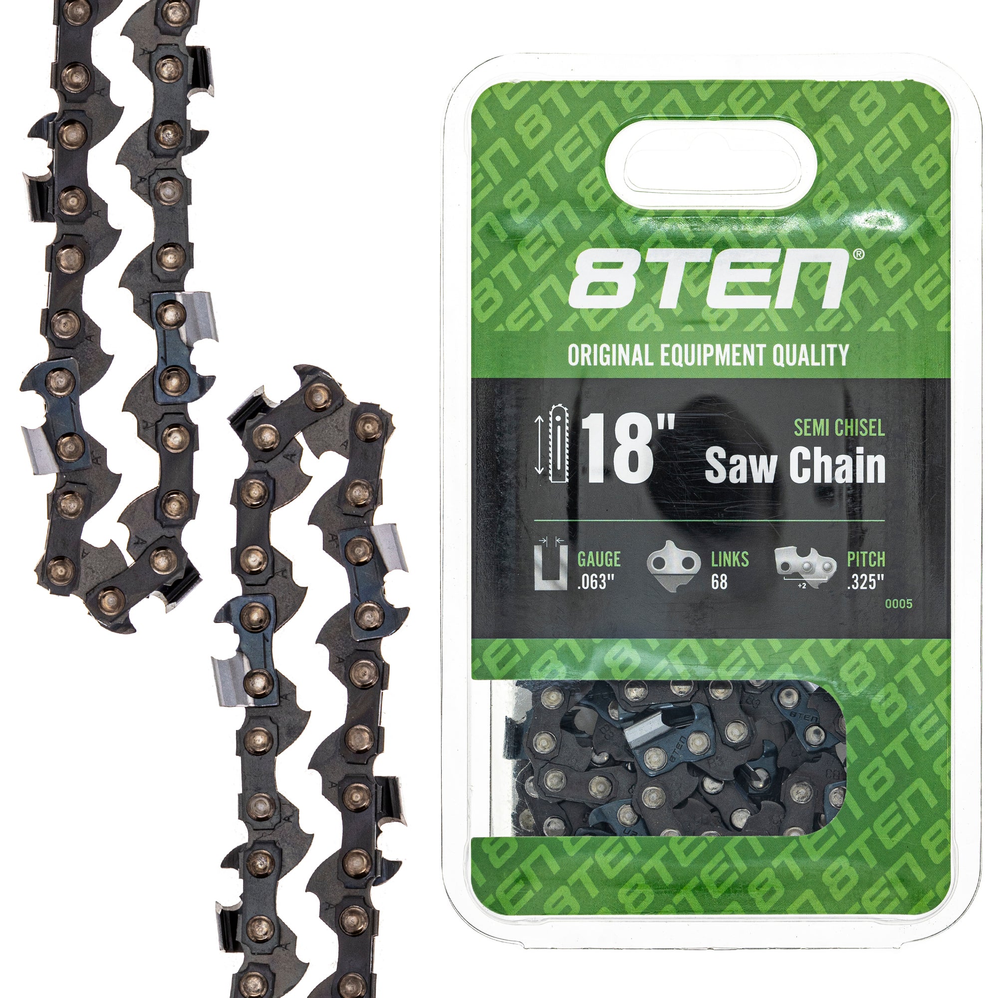 Chainsaw Chain 18 Inch .063 .325 68DL For 36390050068 | 8TEN