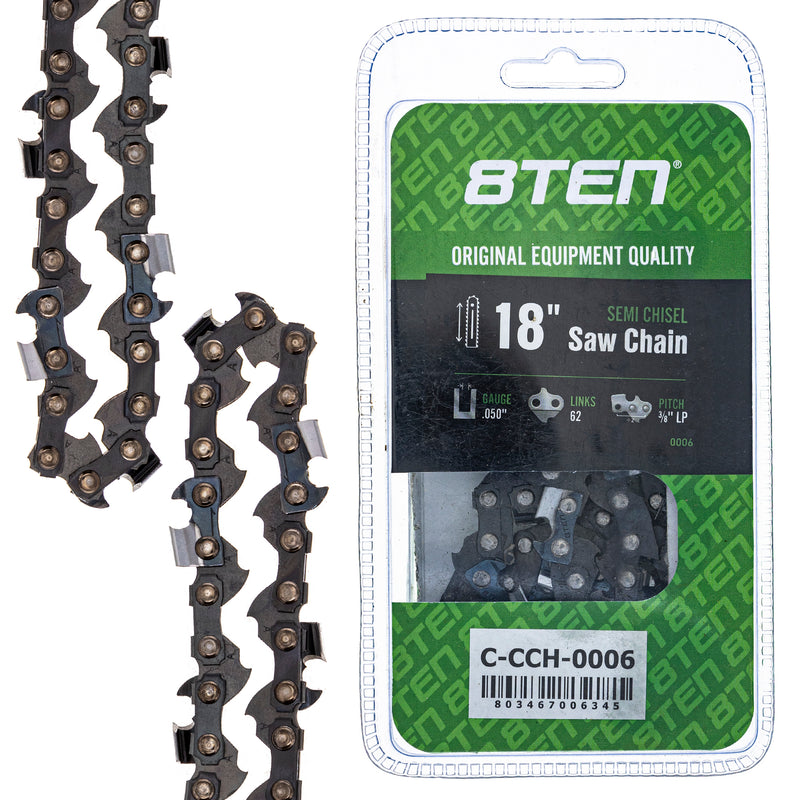 Chainsaw Chain 18 Inch .050 3/8 62DL for zOTHER Windsor Stens Oregon Carlton N1C-BL-62E 8TEN 810-CCC2228H