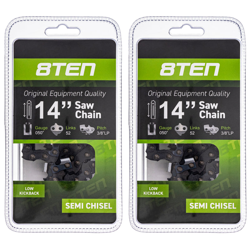 Chainsaw Chain 14 Inch .050 3/8 LP 52DL 2-Pack for zOTHER Windsor Stens Oregon Husqvarna 8TEN 810-CCC2238H