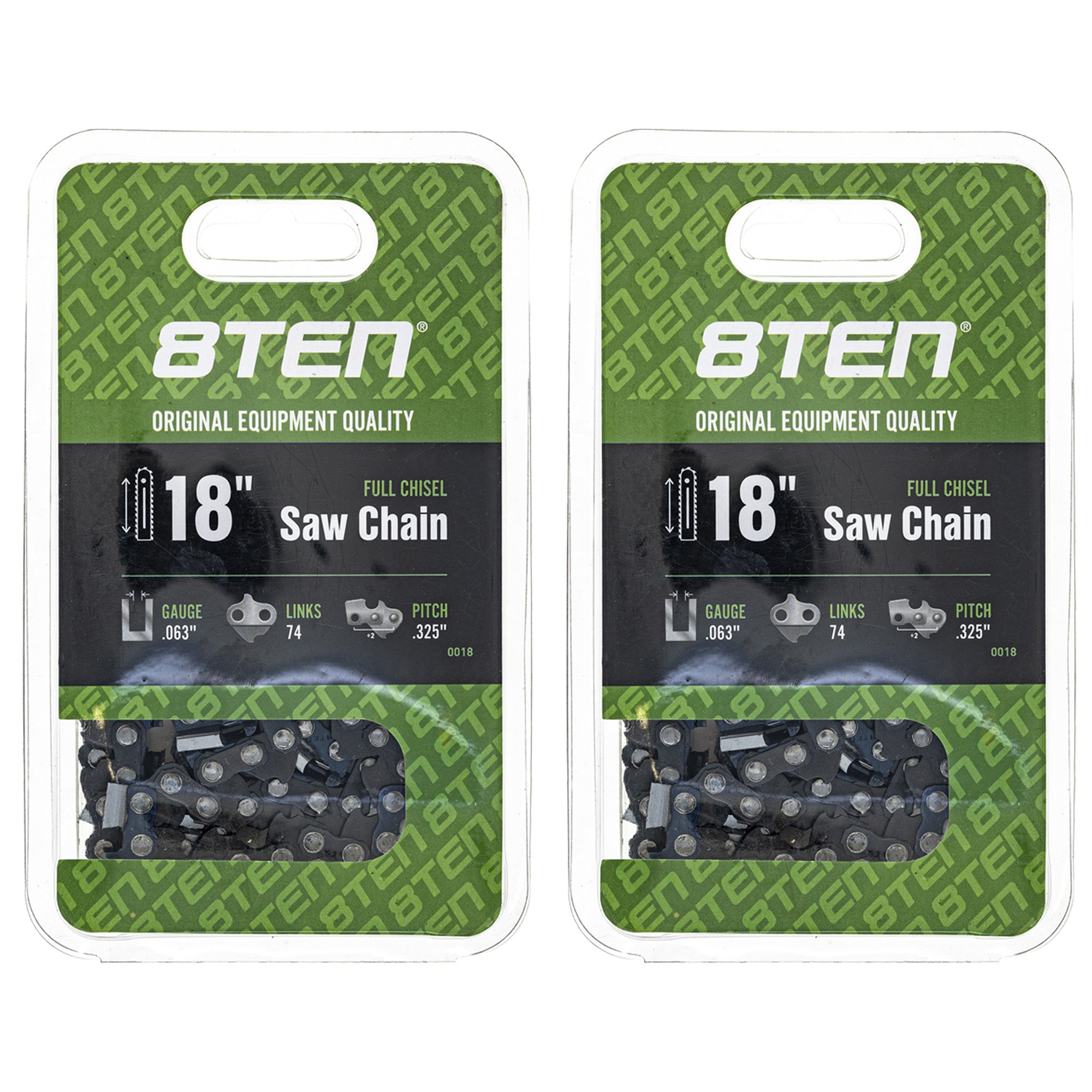Chainsaw Chain 18 Inch .063 .325 74DL 2-Pack for zOTHER Stens Oregon Husqvarna Poulan 8TEN 810-CCC2230H