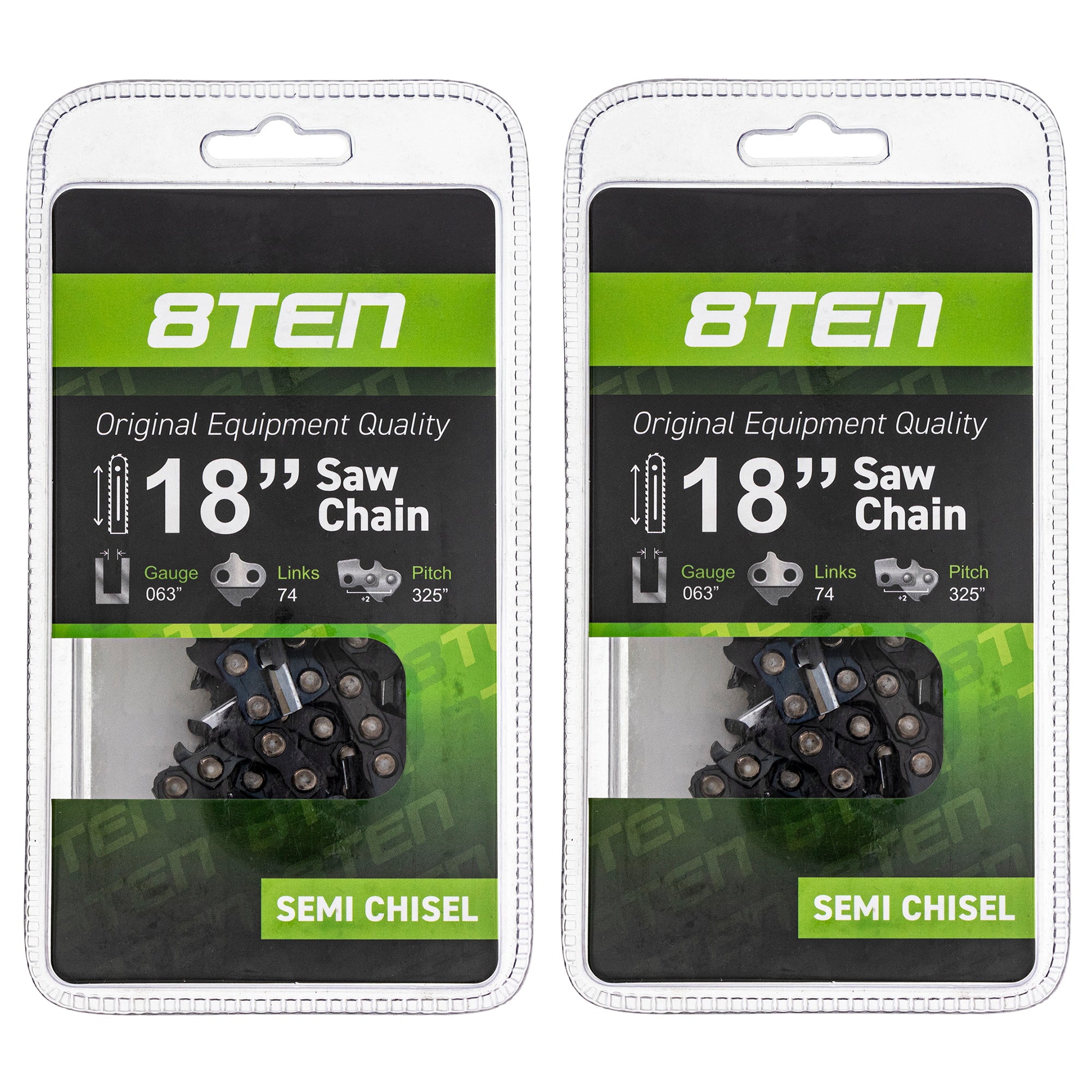 Chainsaw Chain 18 Inch .063 .325 74DL 2-Pack for zOTHER Windsor Stens Oregon Ferris 8TEN 810-CCC2243H