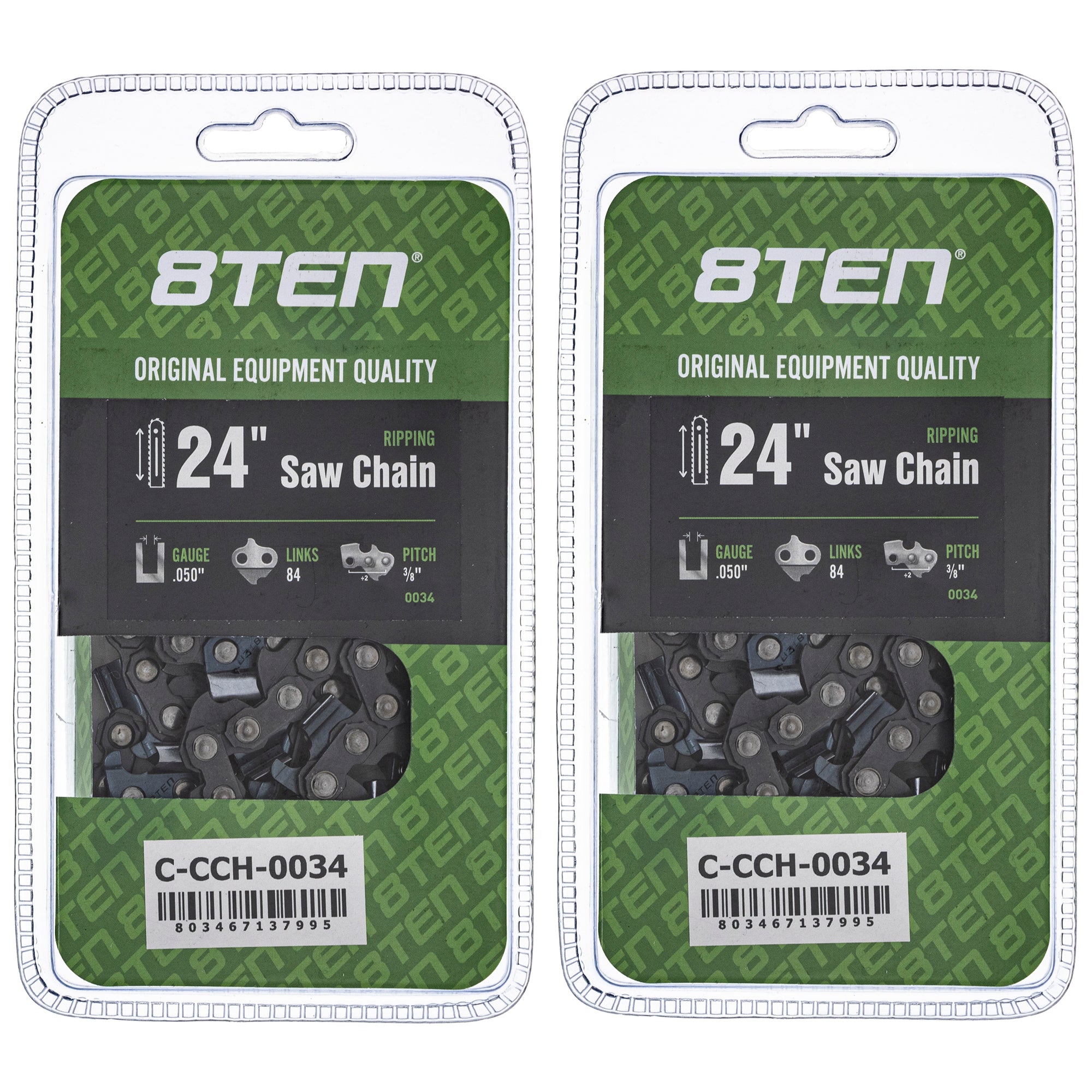 Chainsaw Chain 24 Inch .050 3/8 84DL 2-Pack for zOTHER Stens Ref No Oregon Husqvarna 8TEN 810-CCC2256H