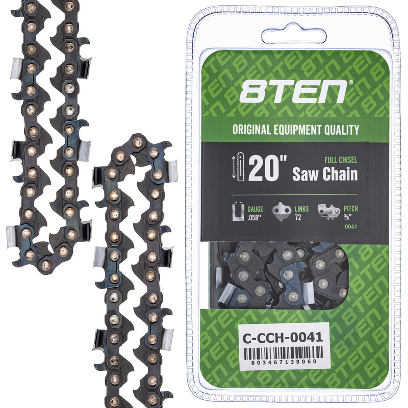 Chainsaw Chain 20 Inch .058 3/8 72DL for zOTHER Oregon Husqvarna Poulan Craftsman AYP 8TEN 810-CCC2263H