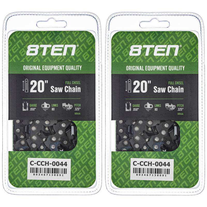 Chainsaw Chain 20 Inch .050 .325 80DL 2-Pack for zOTHER Oregon Echo Shindaiwa Bear Cat 8TEN 810-CCC2266H