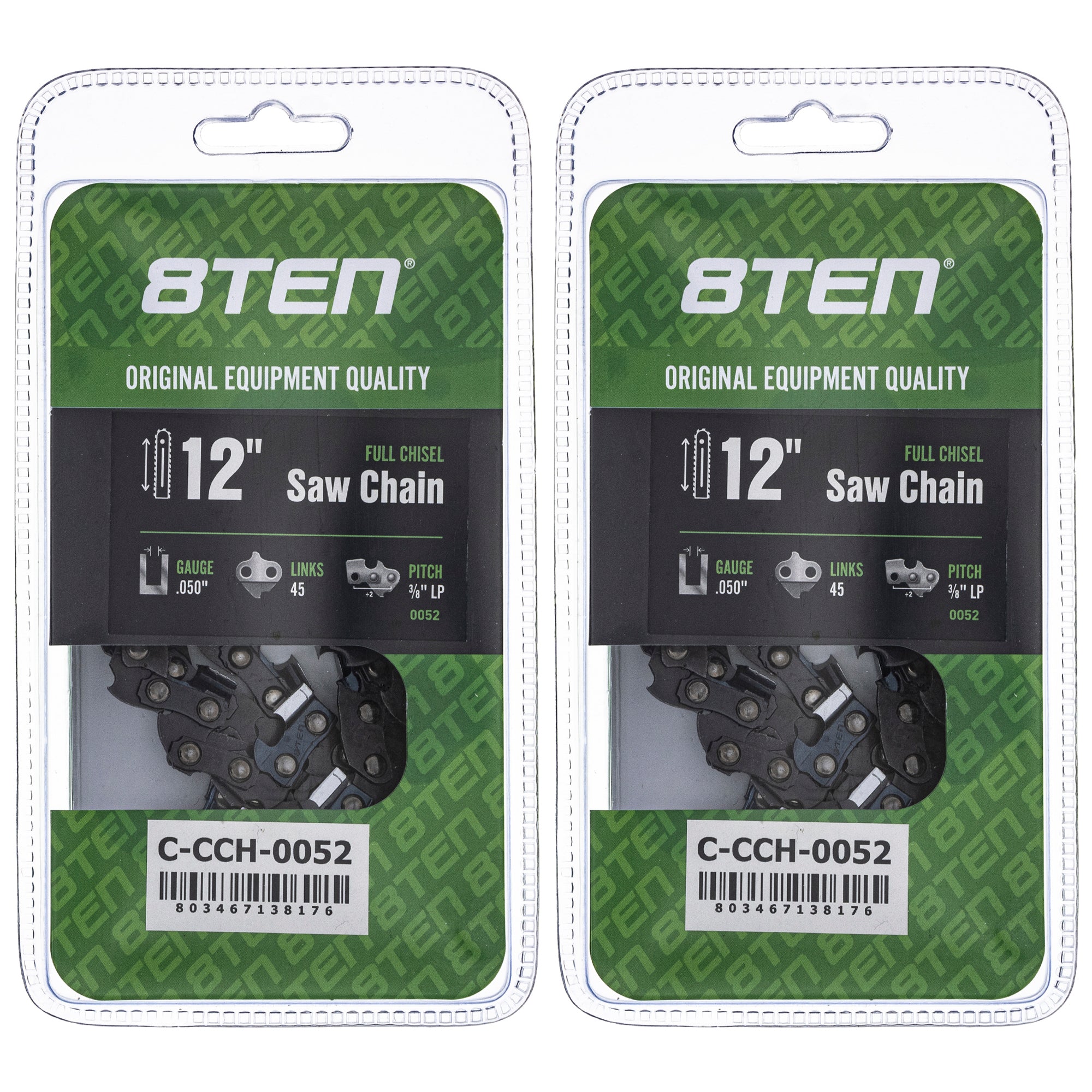 Chainsaw Chain 12 Inch .050 3/8 LP 45DL 2-Pack for zOTHER Stens Oregon Ref. Oregon 8TEN 810-CCC2274H