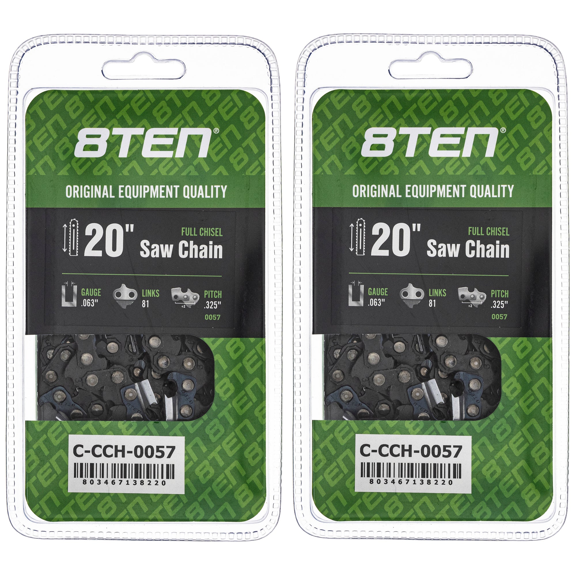 Chainsaw Chain 20 Inch .063 .325 81DL 2-Pack for zOTHER Stens Oregon 8TEN 810-CCC2279H