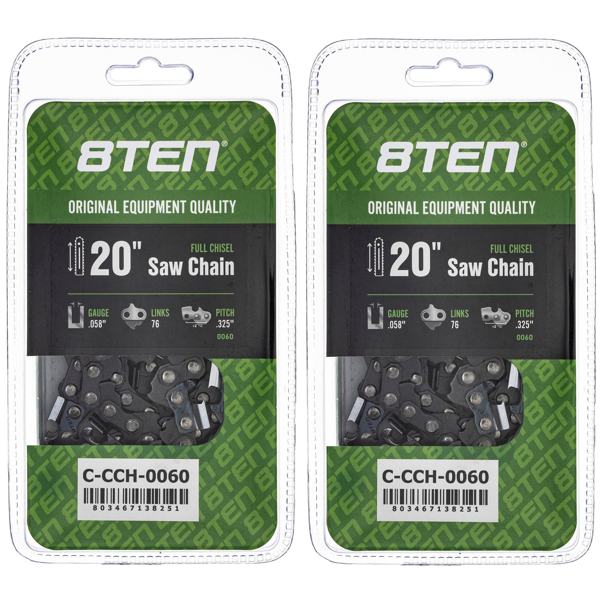 Chainsaw Chain 20 Inch .058 .325 76DL 2-Pack for zOTHER Max 20 8TEN 810-CCC2282H