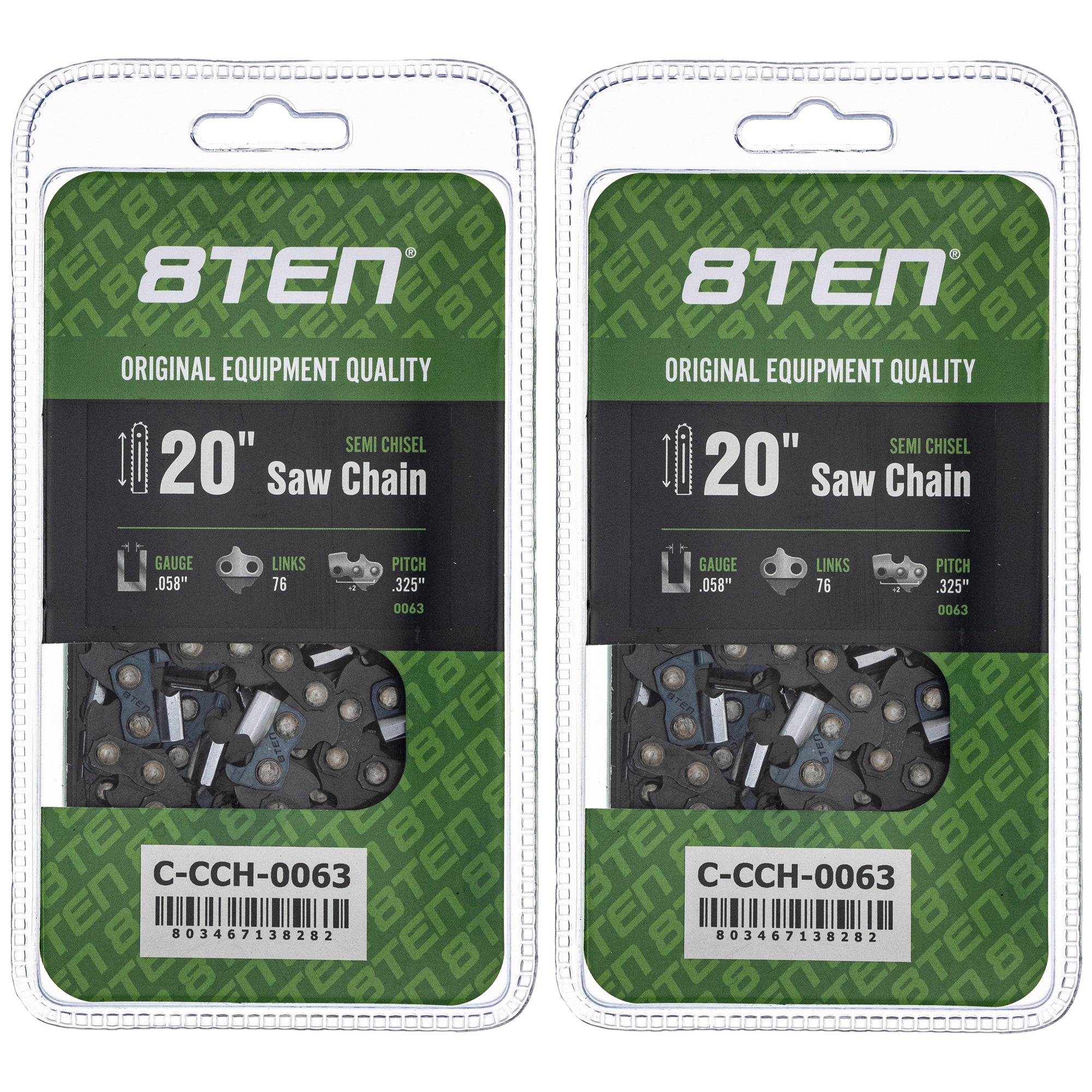 Chainsaw Chain 20 Inch .058 .325 76DL 2-Pack for zOTHER Max 20 8TEN 810-CCC2285H