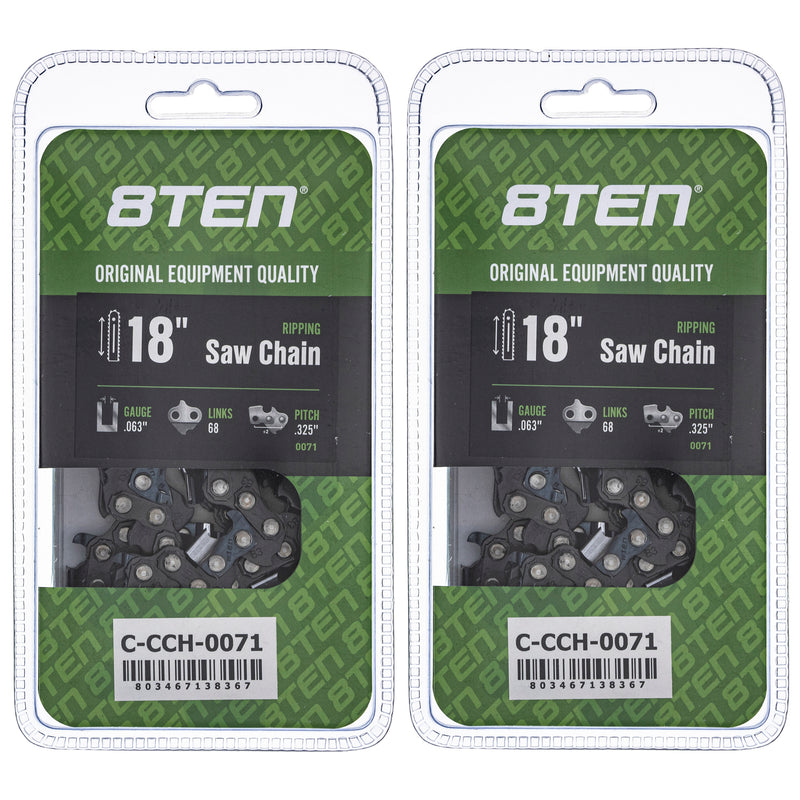 Chainsaw Chain 18 Inch .063 .325 68DL 2-Pack for zOTHER Stens Oregon 8TEN 810-CCC2293H