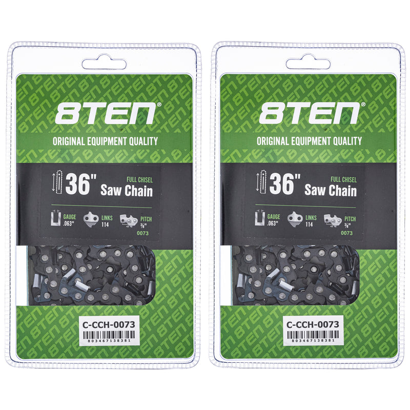 Chainsaw Chain 36 Inch .063 3/8 114DL 2-Pack for zOTHER 8TEN 810-CCC2295H