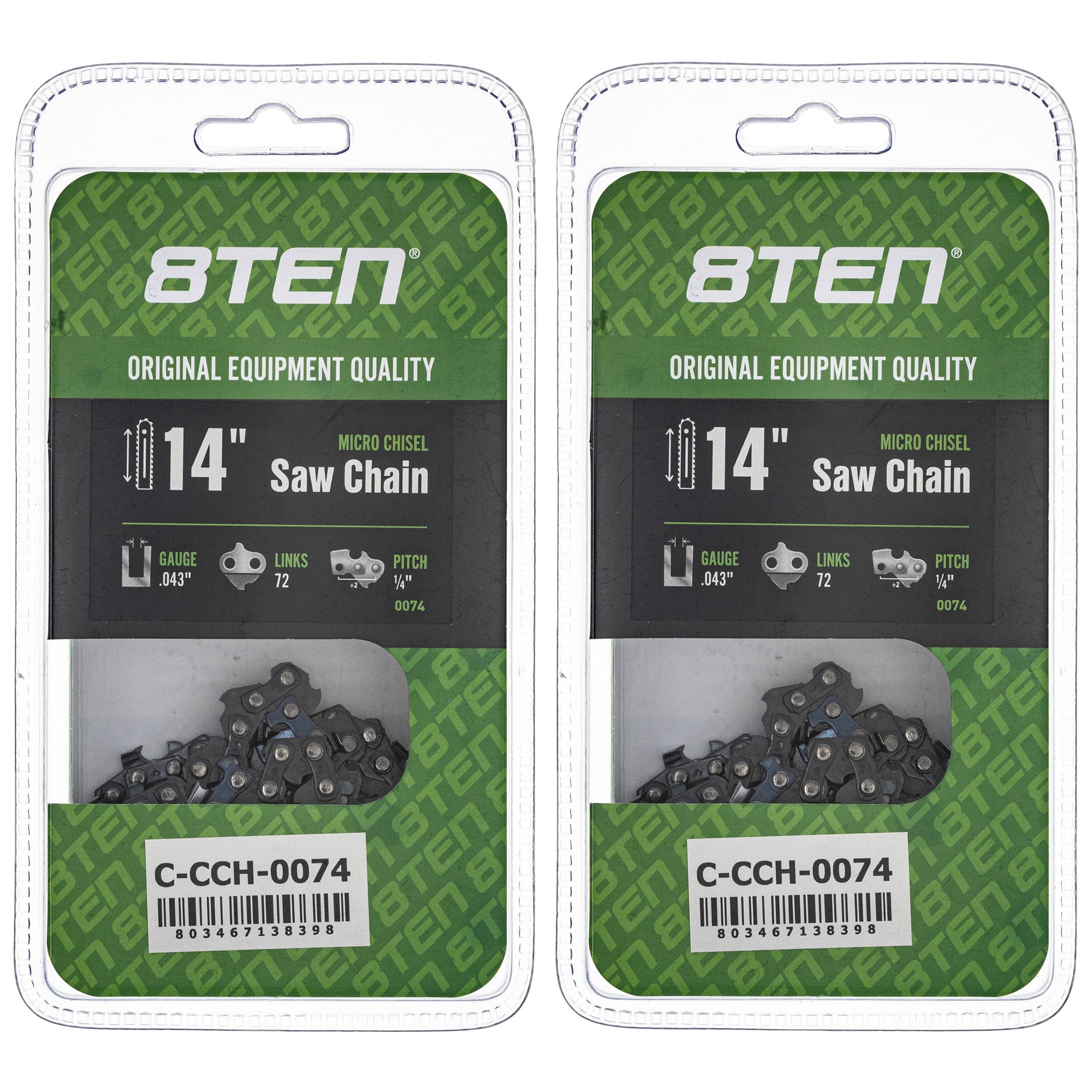 Chainsaw Chain 14 Inch .043 1/4 72DL 2-Pack for zOTHER MSA 14 8TEN 810-CCC2296H