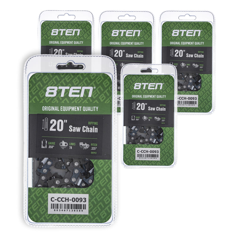 Chainsaw Chain 20 Inch .050 .325 78DL 5-Pack for zOTHER Stens Ref No Oregon Echo Shindaiwa 8TEN 810-CCC2215H