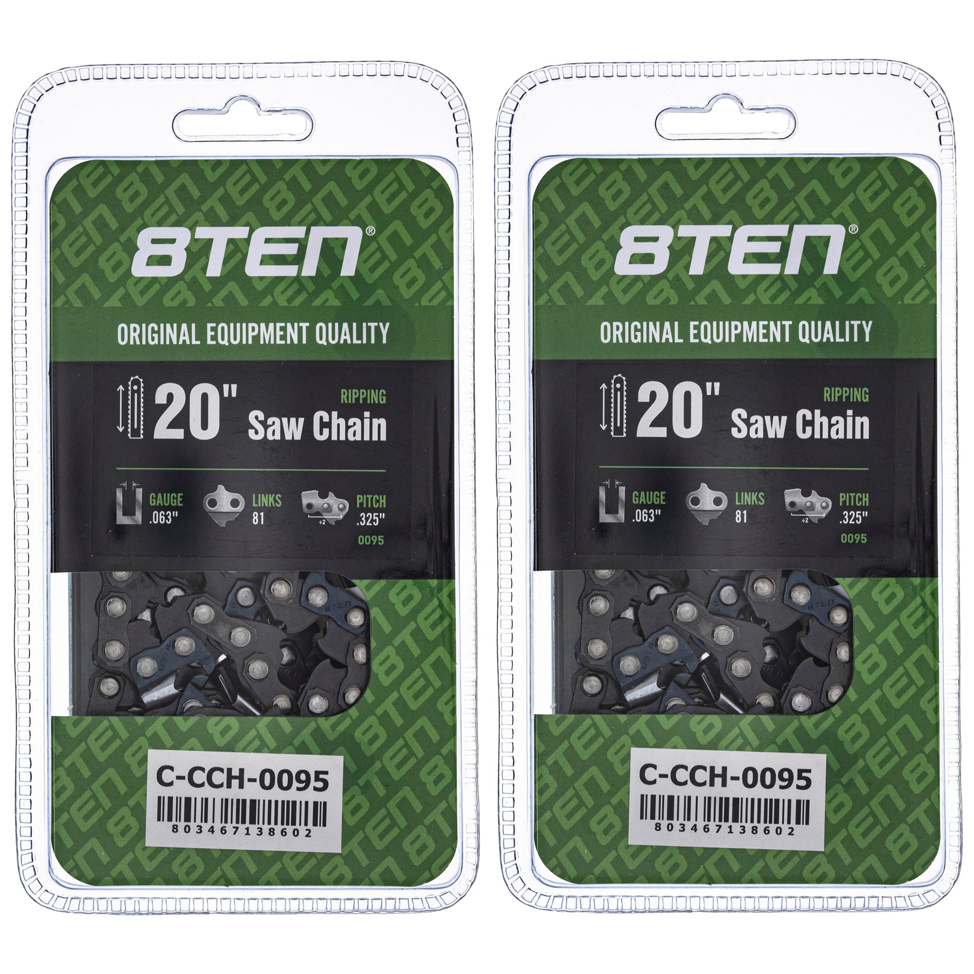 Chainsaw Chain 20 Inch .063 .325 81DL 2-Pack for zOTHER Stens Oregon MS 634 30 040 8TEN 810-CCC2217H