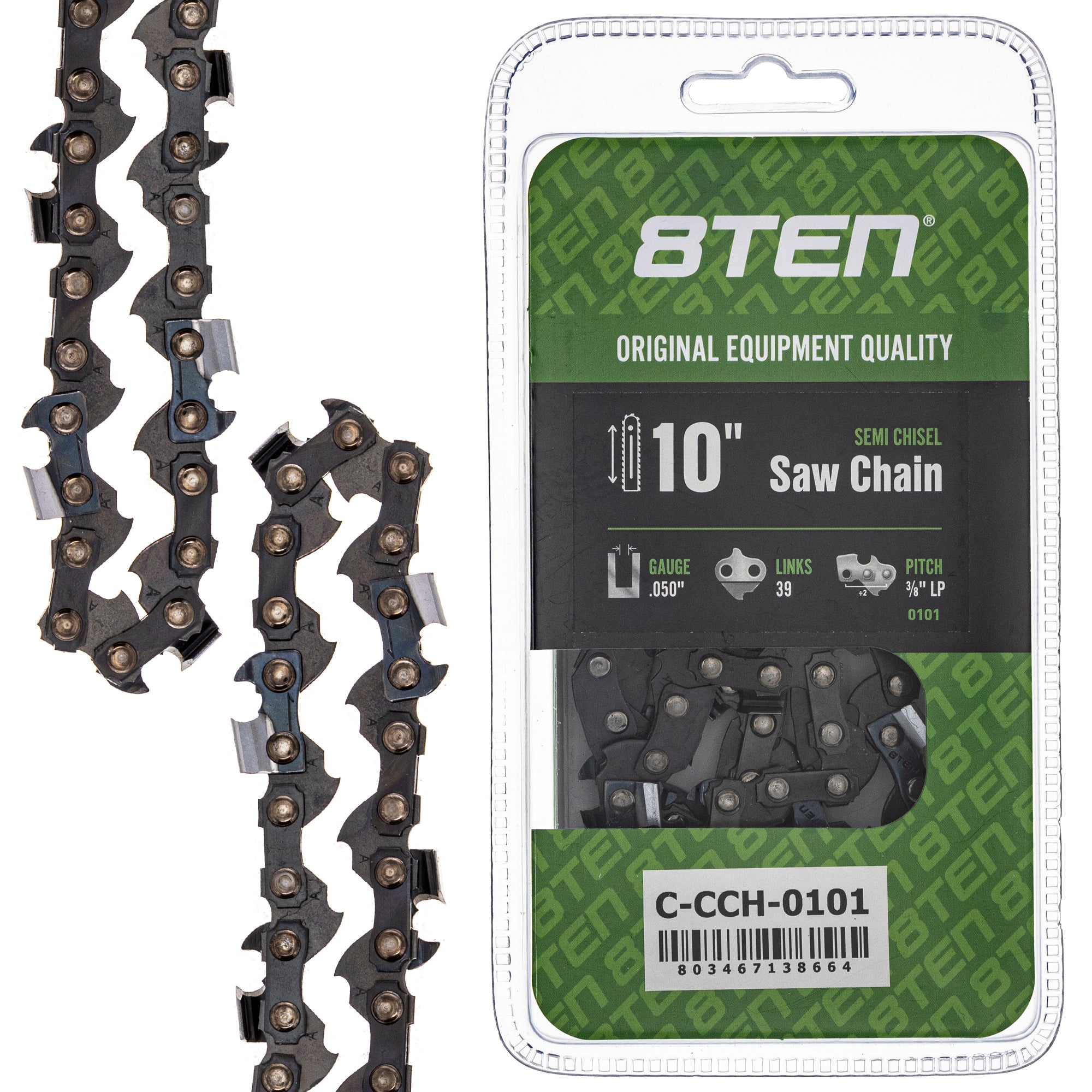 Chainsaw Chain 10 Inch .050 3/8 LP 39DL for zOTHER Oregon Echo Shindaiwa Bear Cat PPT-266H 8TEN 810-CCC2323H