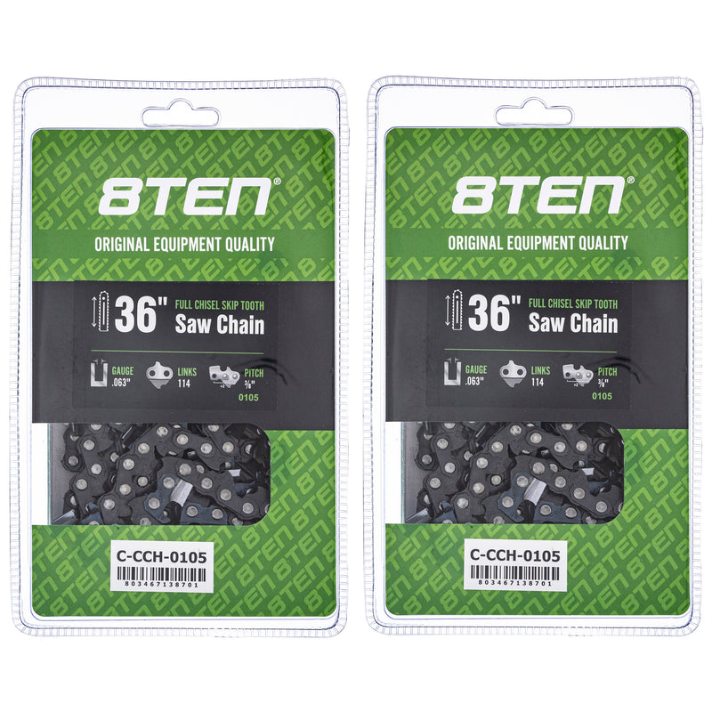 Chainsaw Chain 36 Inch .063 3/8 114DL 2-Pack for zOTHER 8TEN 810-CCC2327H