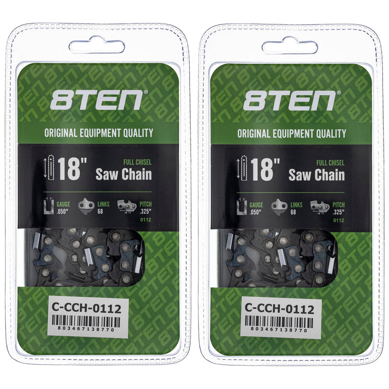 Chainsaw Chain 18 Inch .050 .325 68DL 2-Pack for zOTHER Oregon 8TEN 810-CCC2334H